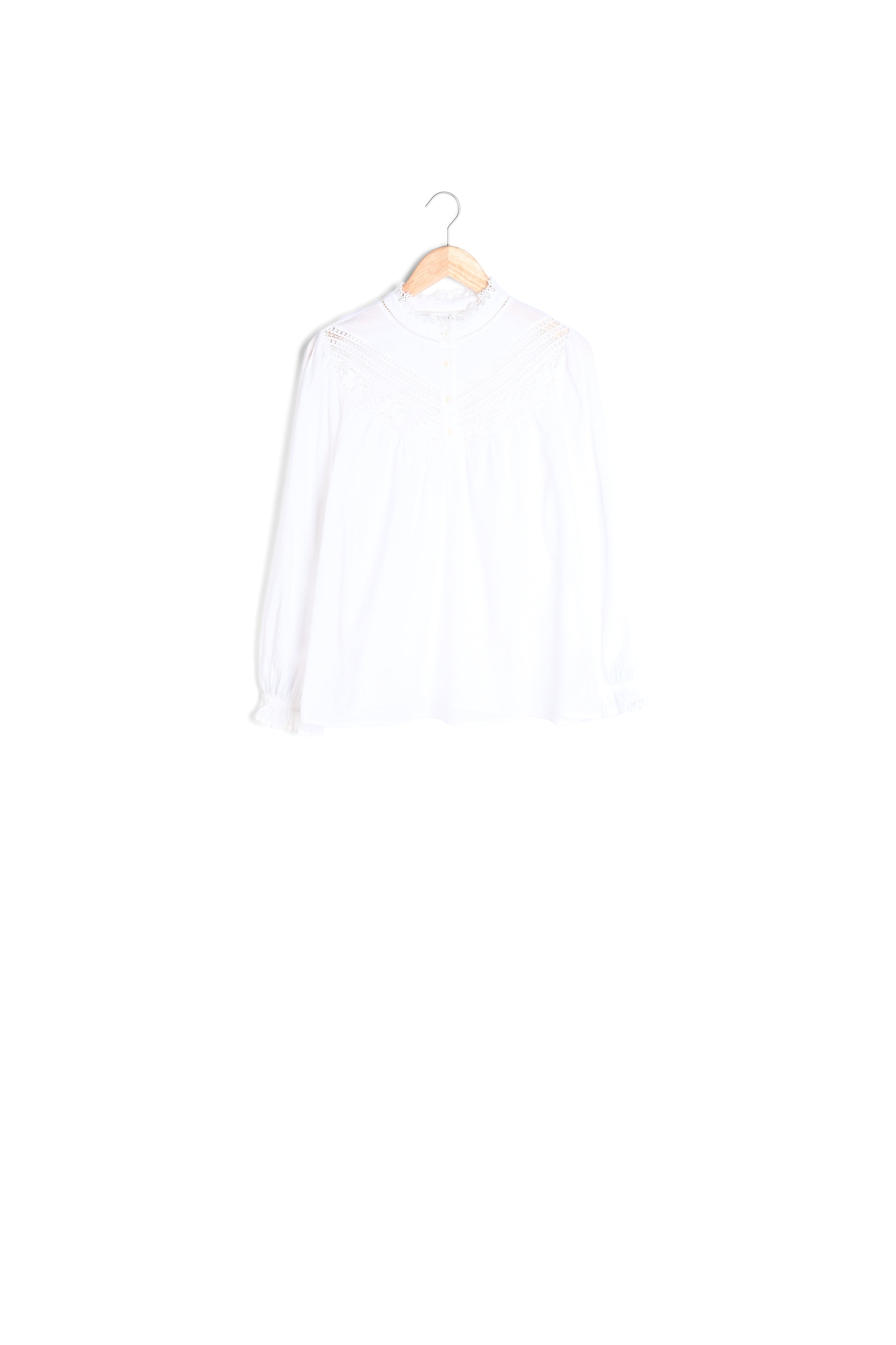Blouse romantique en coton blanc Celia Faume - seconde main