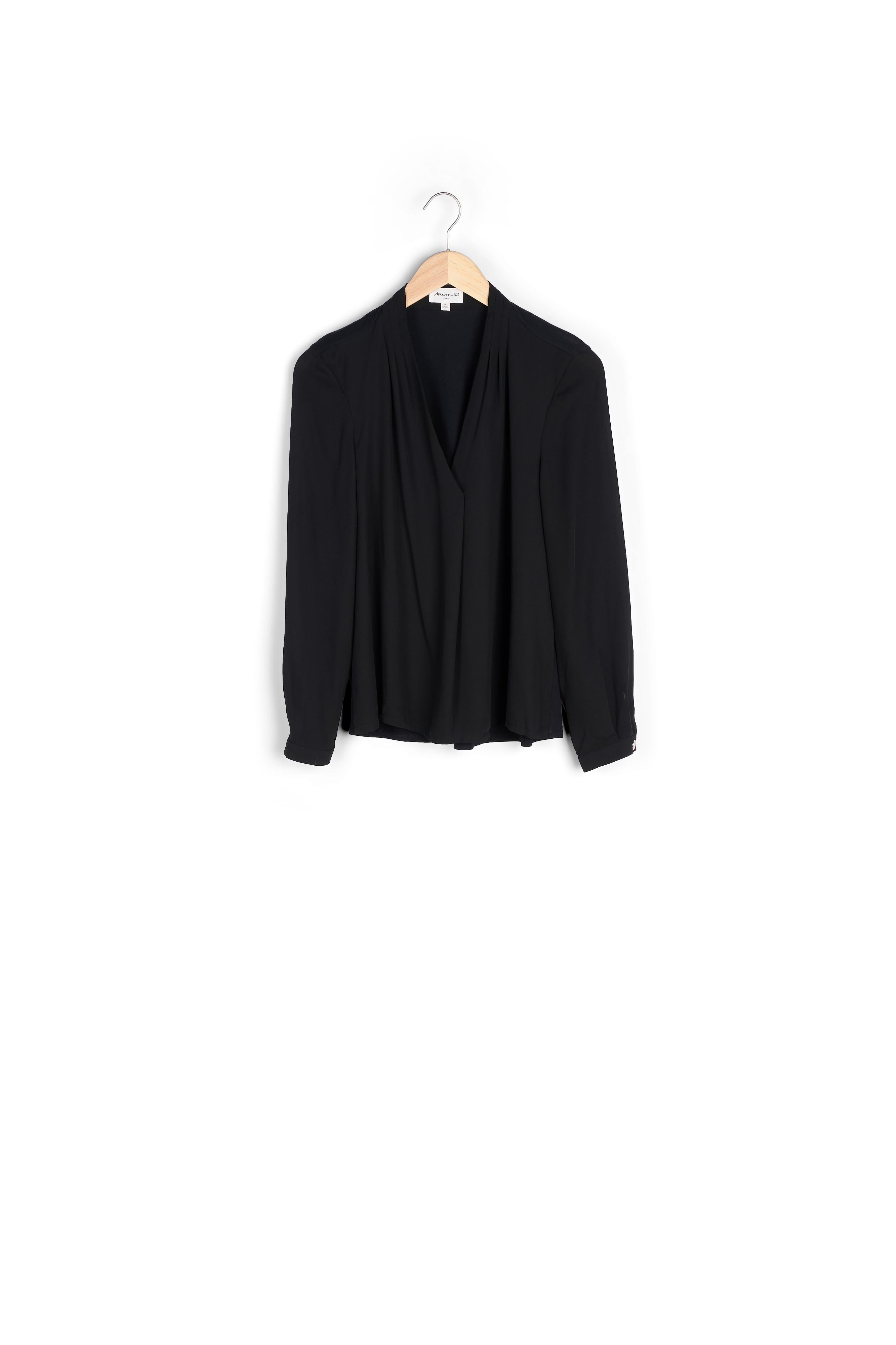 Blouse bi-matières noire Davina Faume - seconde main
