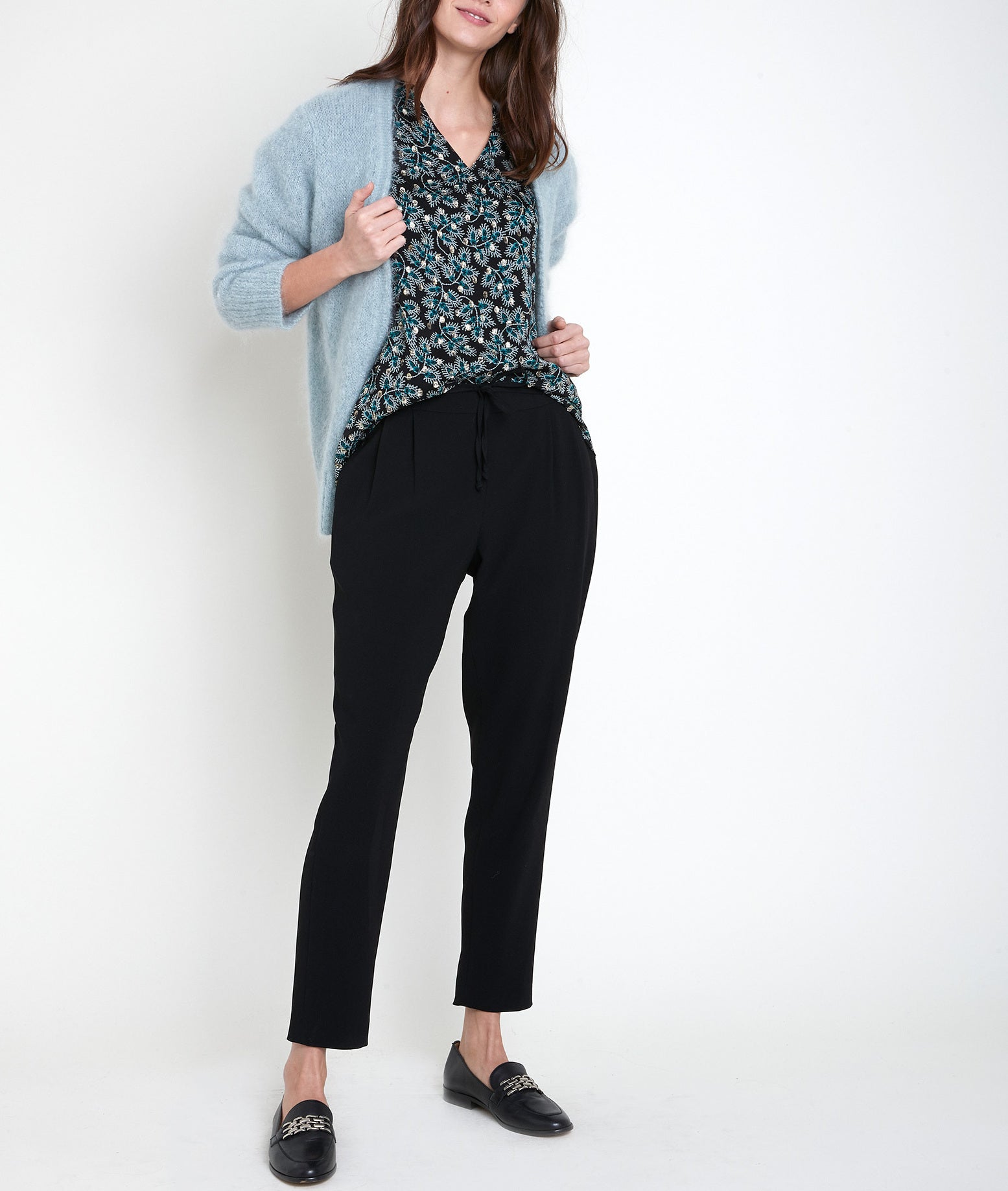 Gilet en mohair mélangé céladon Rozelle Faume - seconde main