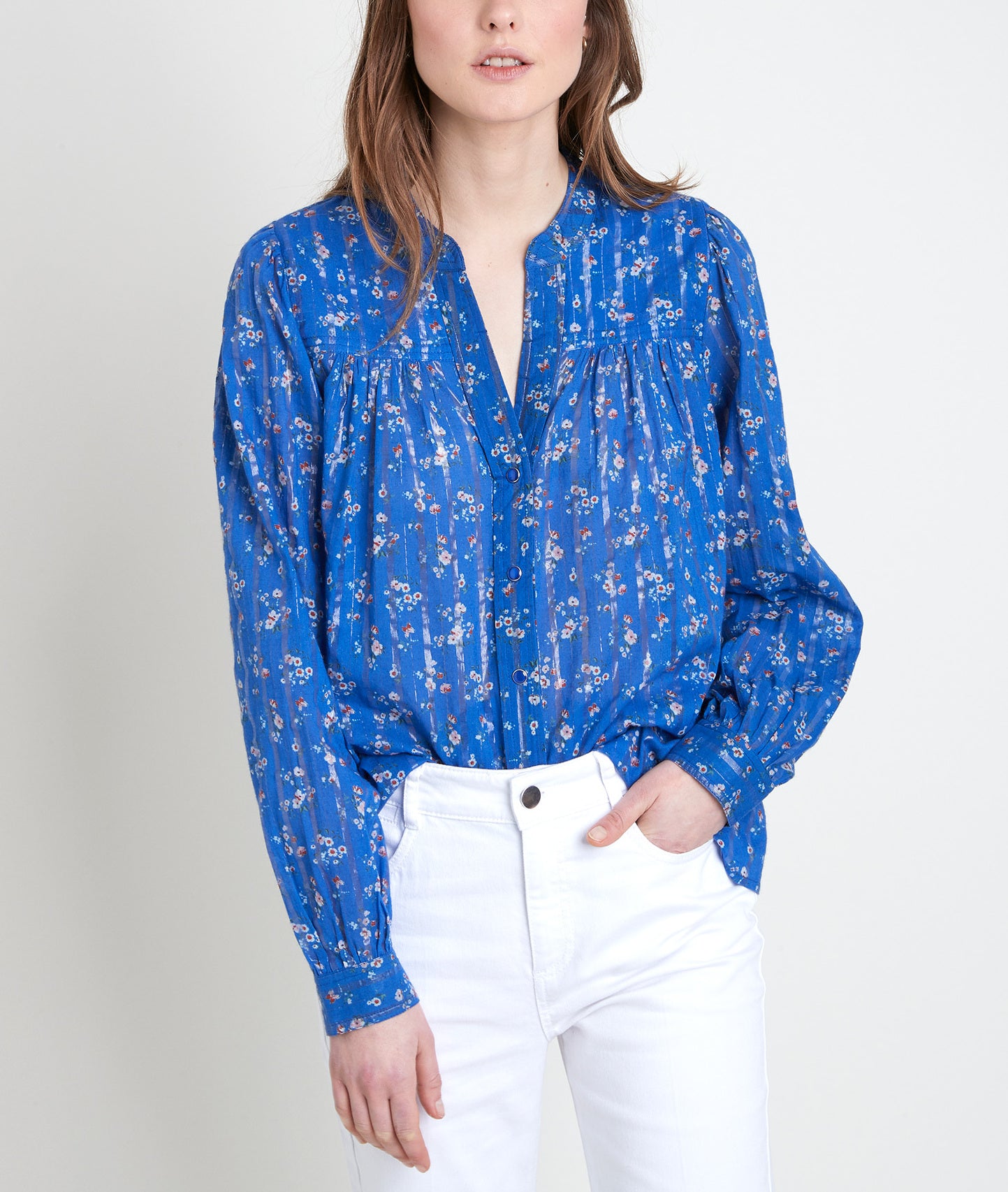 Blouse myosotis imprimée Tifaine Faume - seconde main