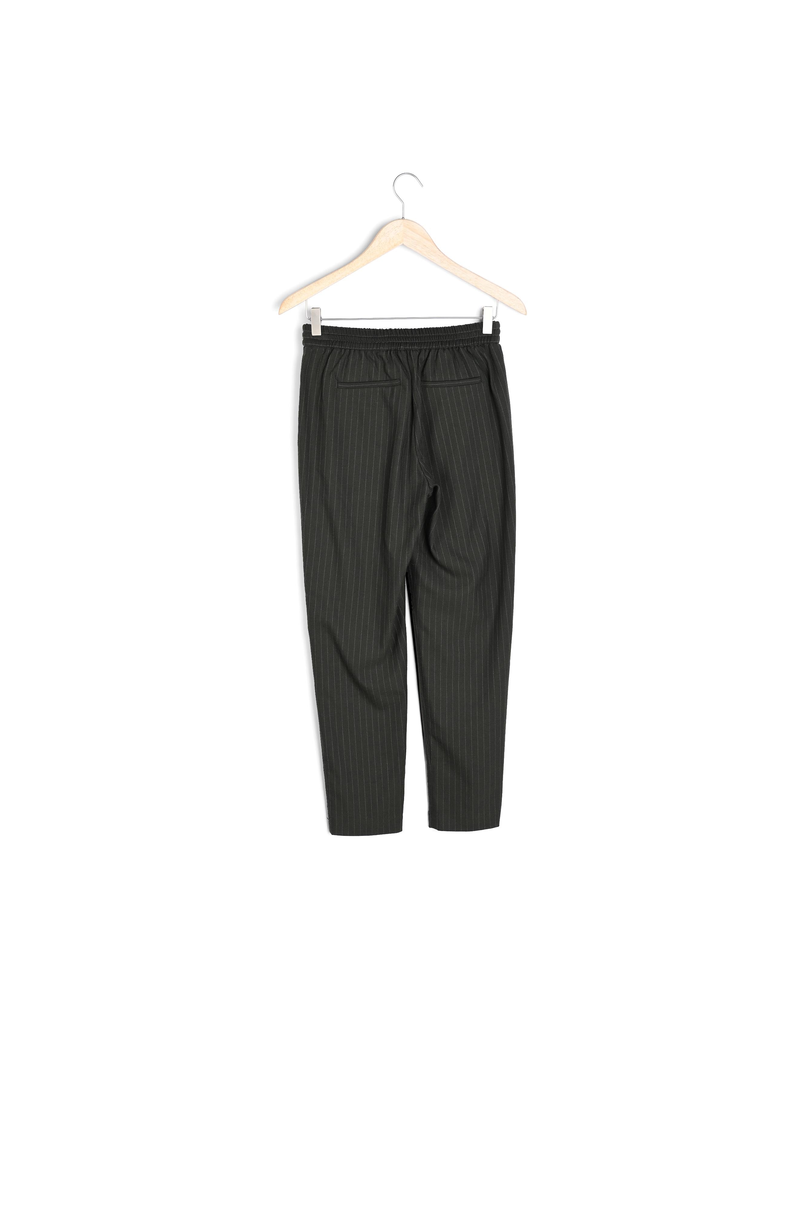 Pantalon carotte fluide rayé kaki Flynn Faume - seconde main