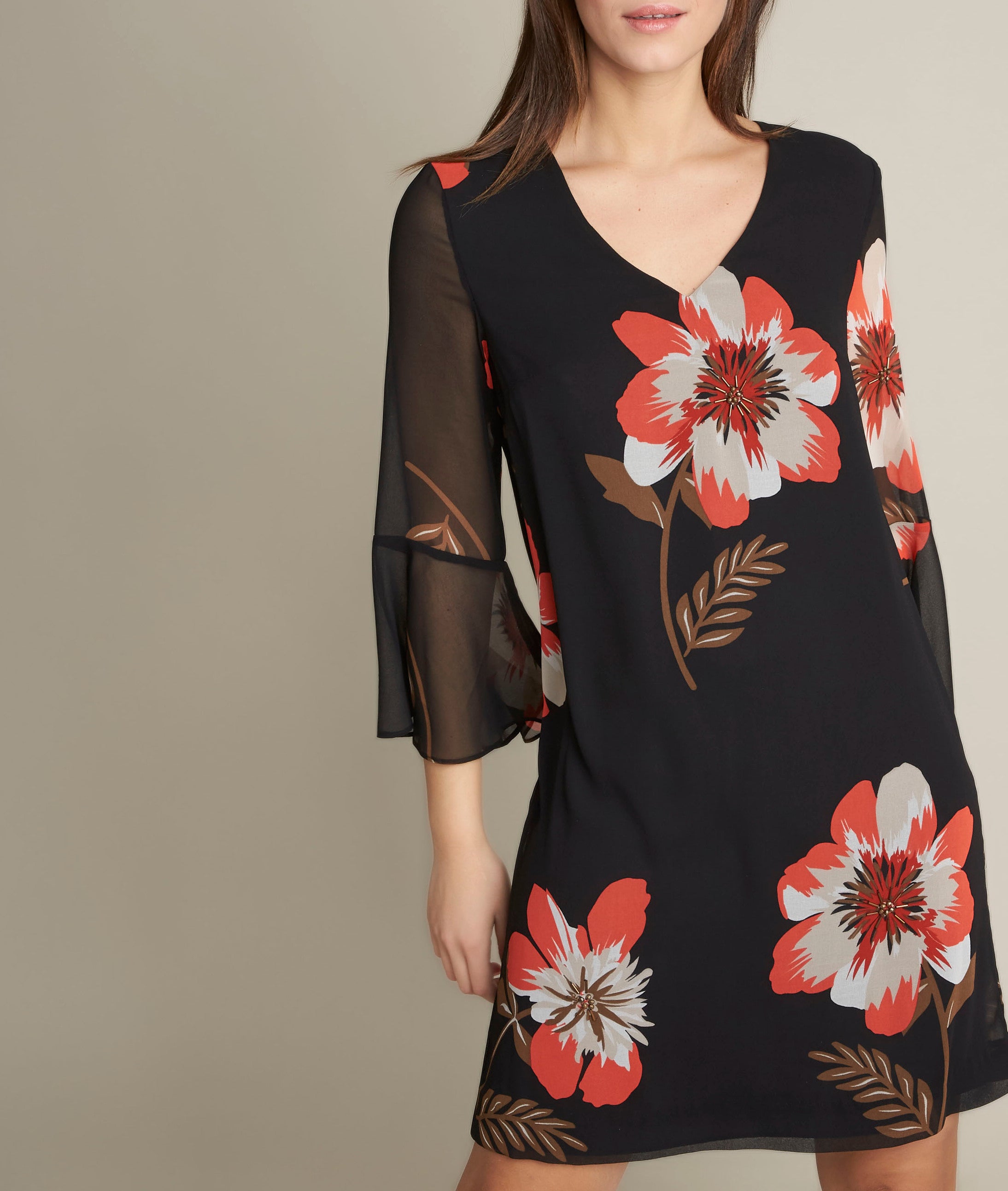 Robe imprimée noire Astrid Faume - seconde main