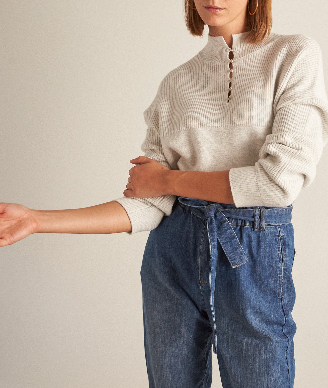 Pull gris en viscose EcoVero Brendon Faume - seconde main