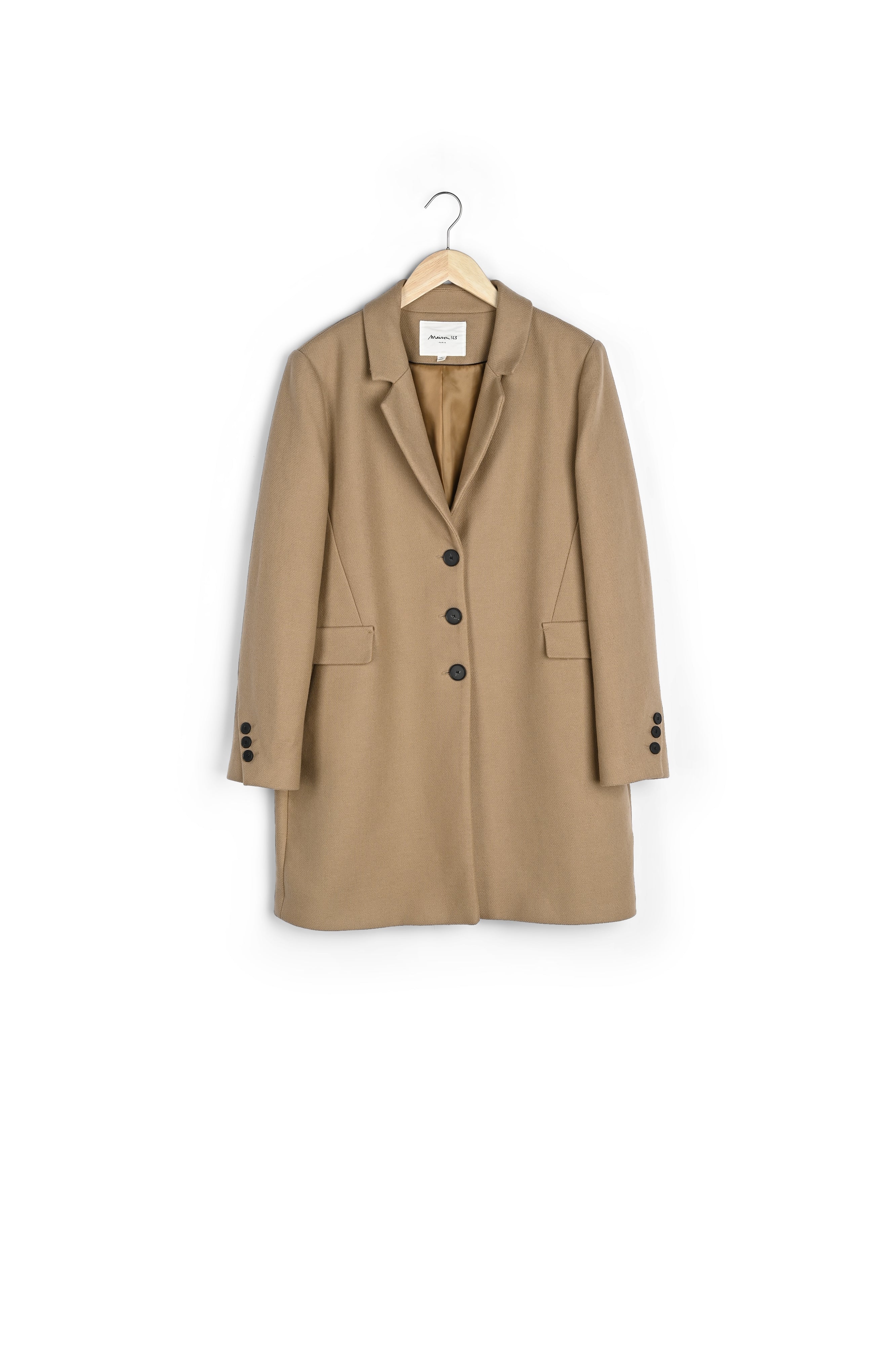 Manteau beige en laine Plume Faume - seconde main