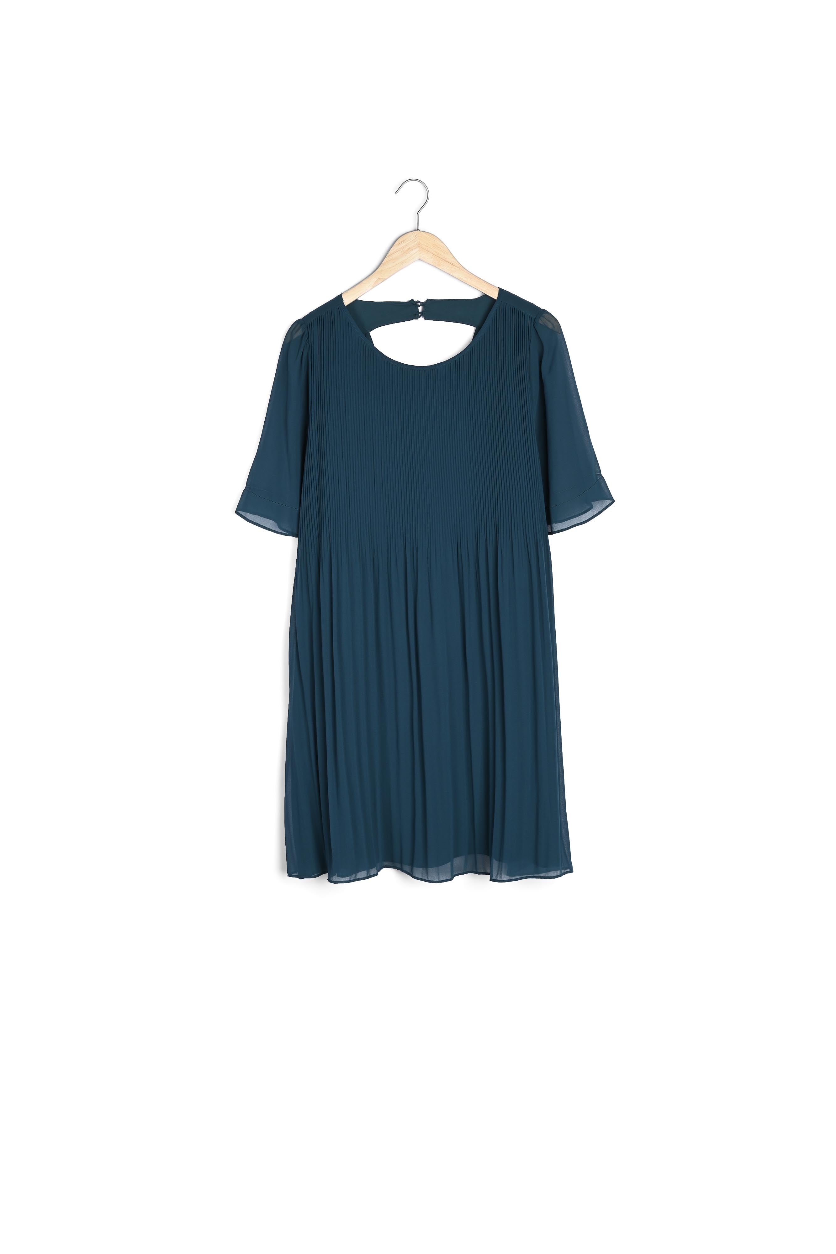 Robe verte plissée Coralia Faume - seconde main