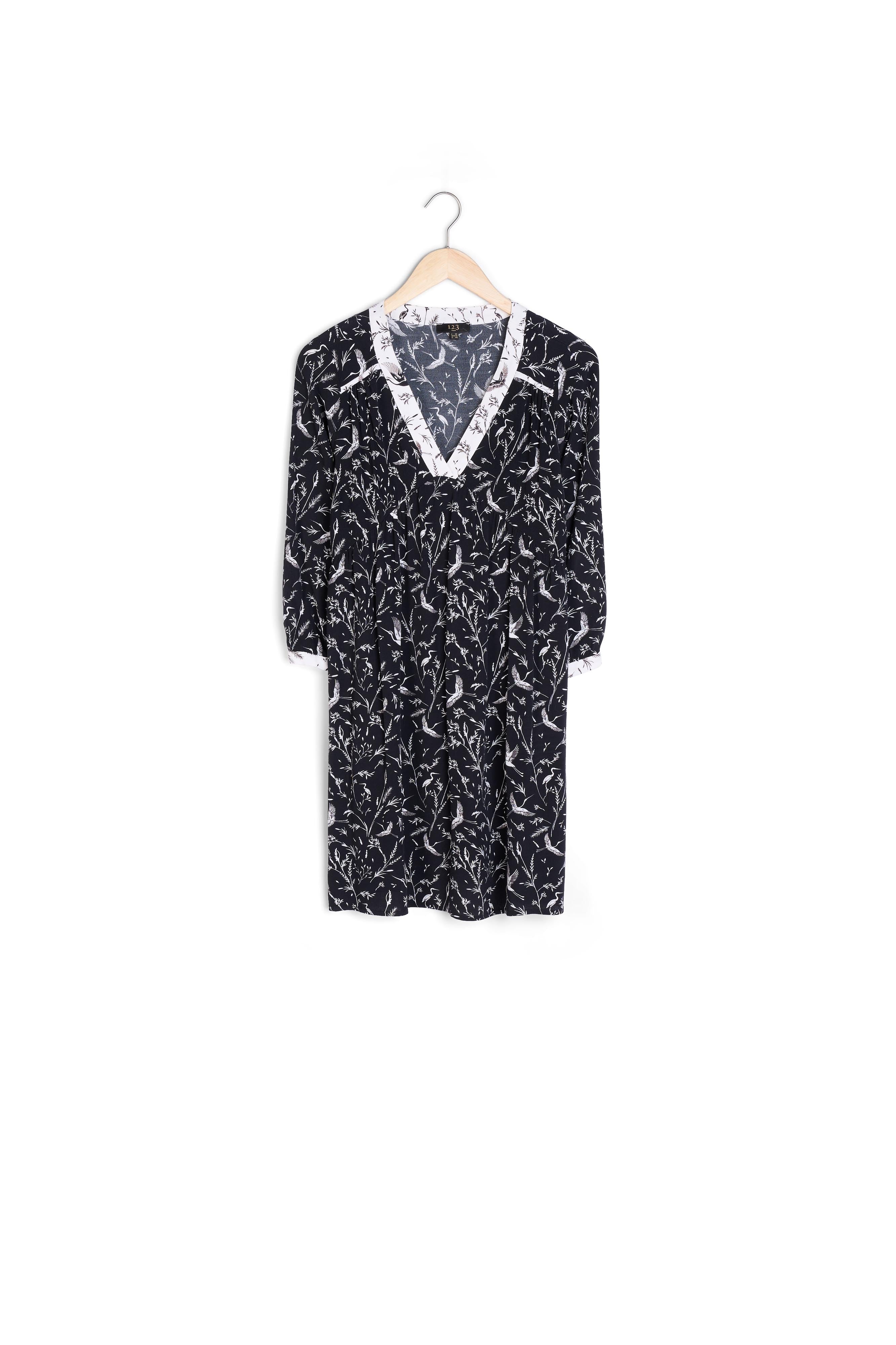 Robe noire imprimé fleuri Loelie Faume - seconde main