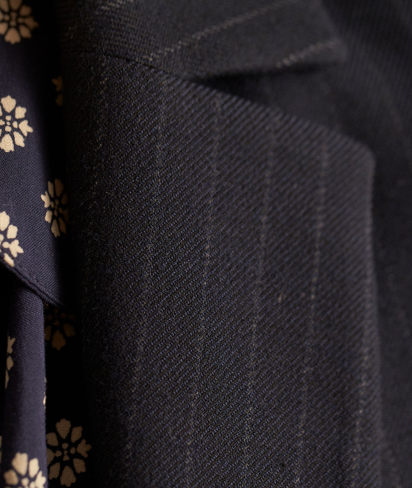 Veste de tailleur rayée marine Arlene Faume - seconde main