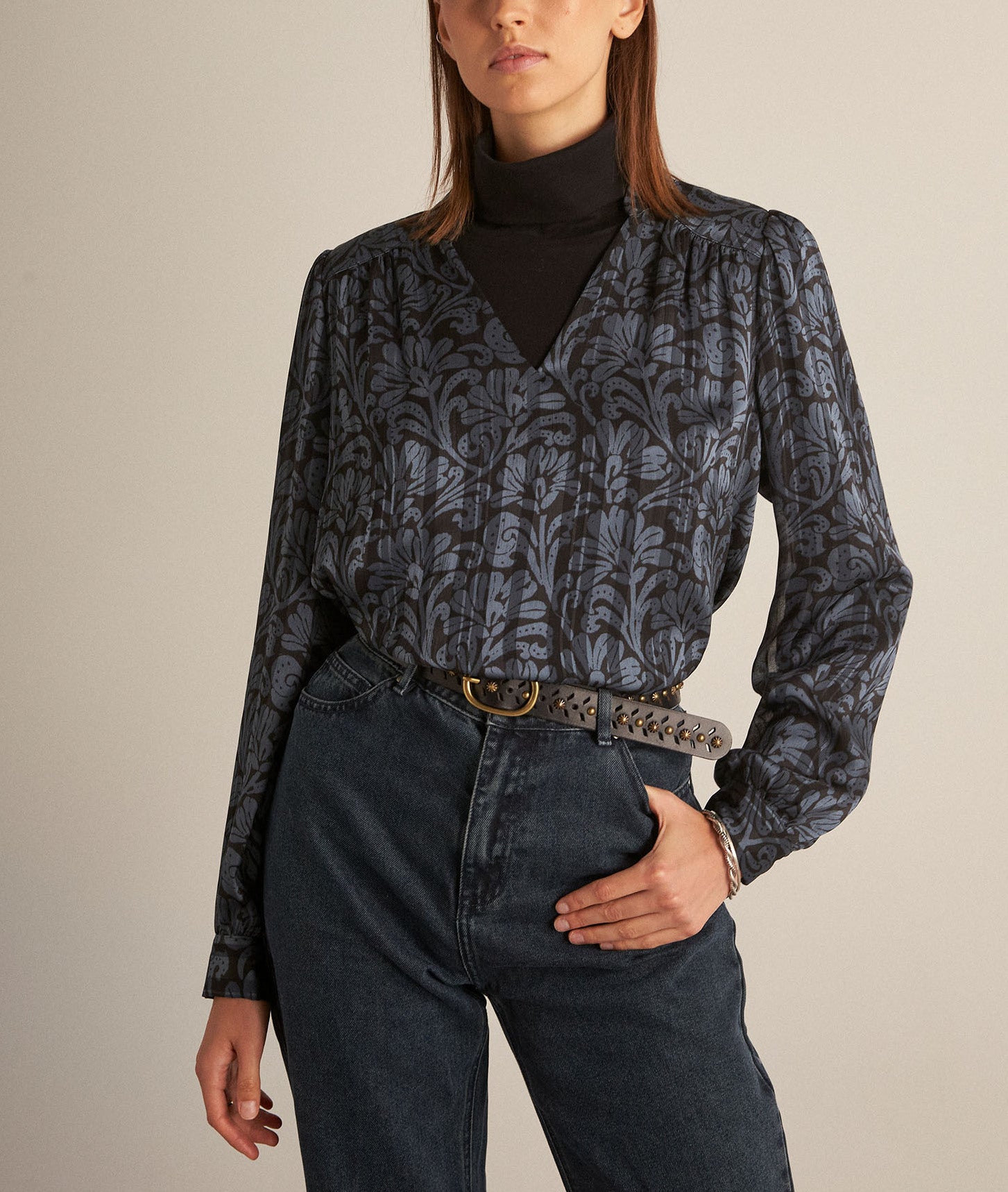 Blouse imprimée bleu Cymba Faume - seconde main