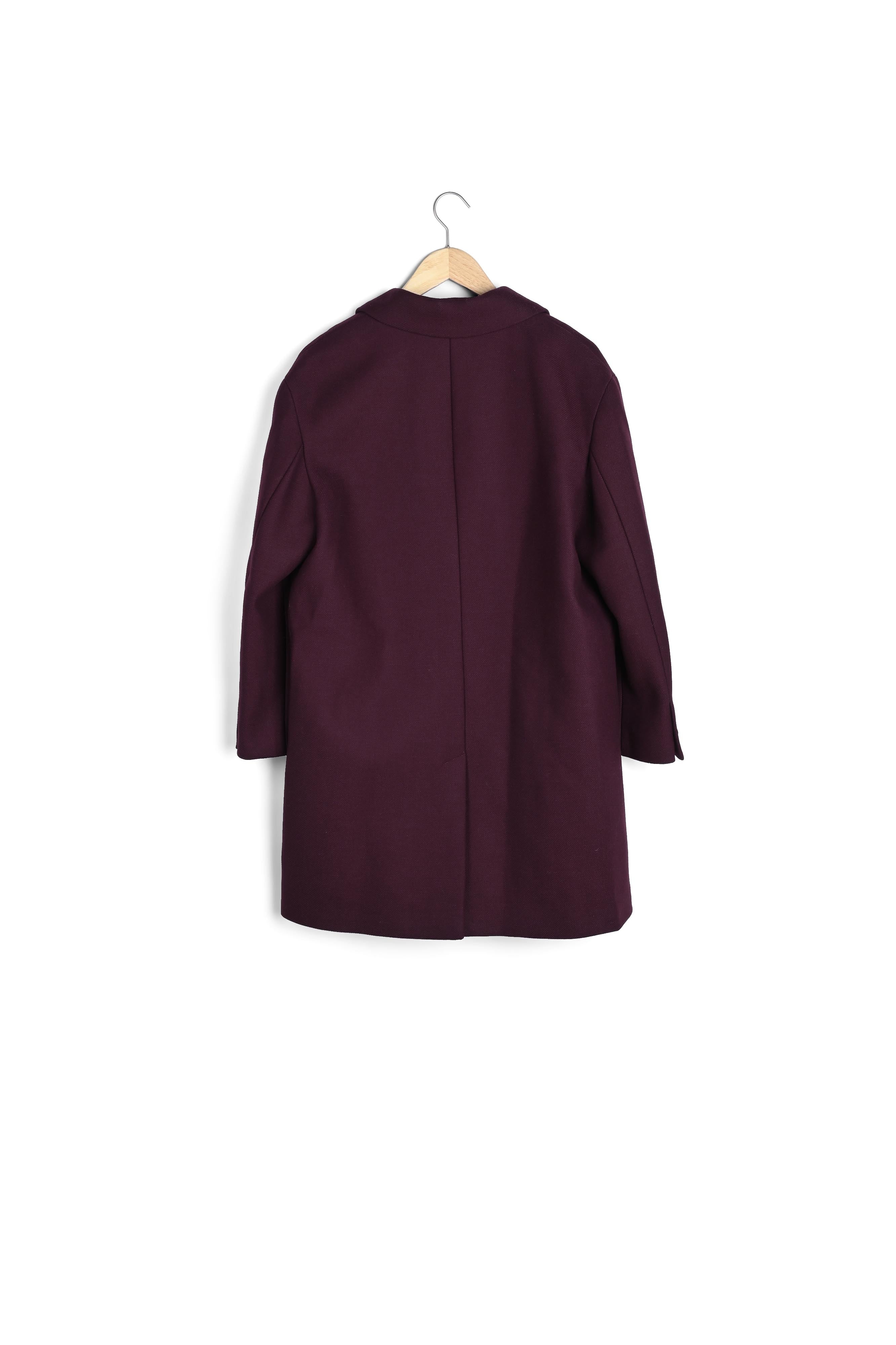 Manteau en laine et cachemire bordeaux Lubna Faume - seconde main