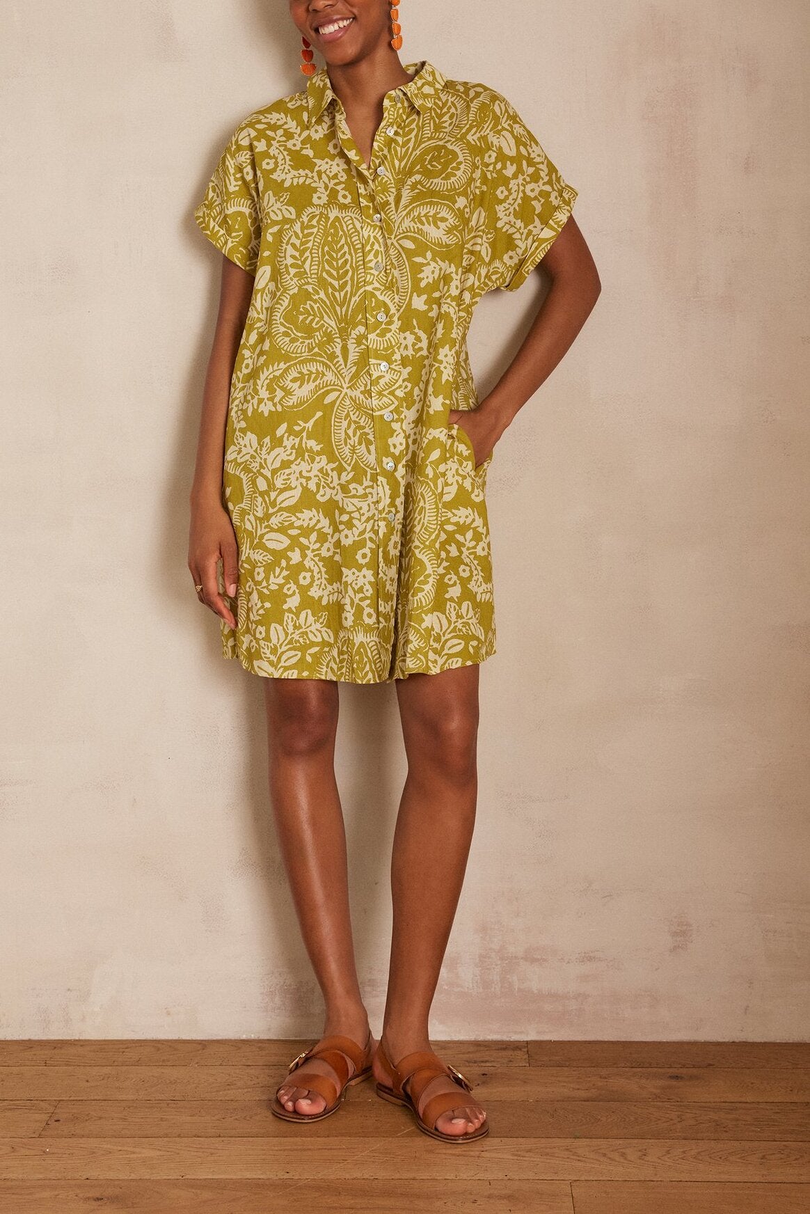 Robe chemise LOUISIANA en lin Faume - seconde main