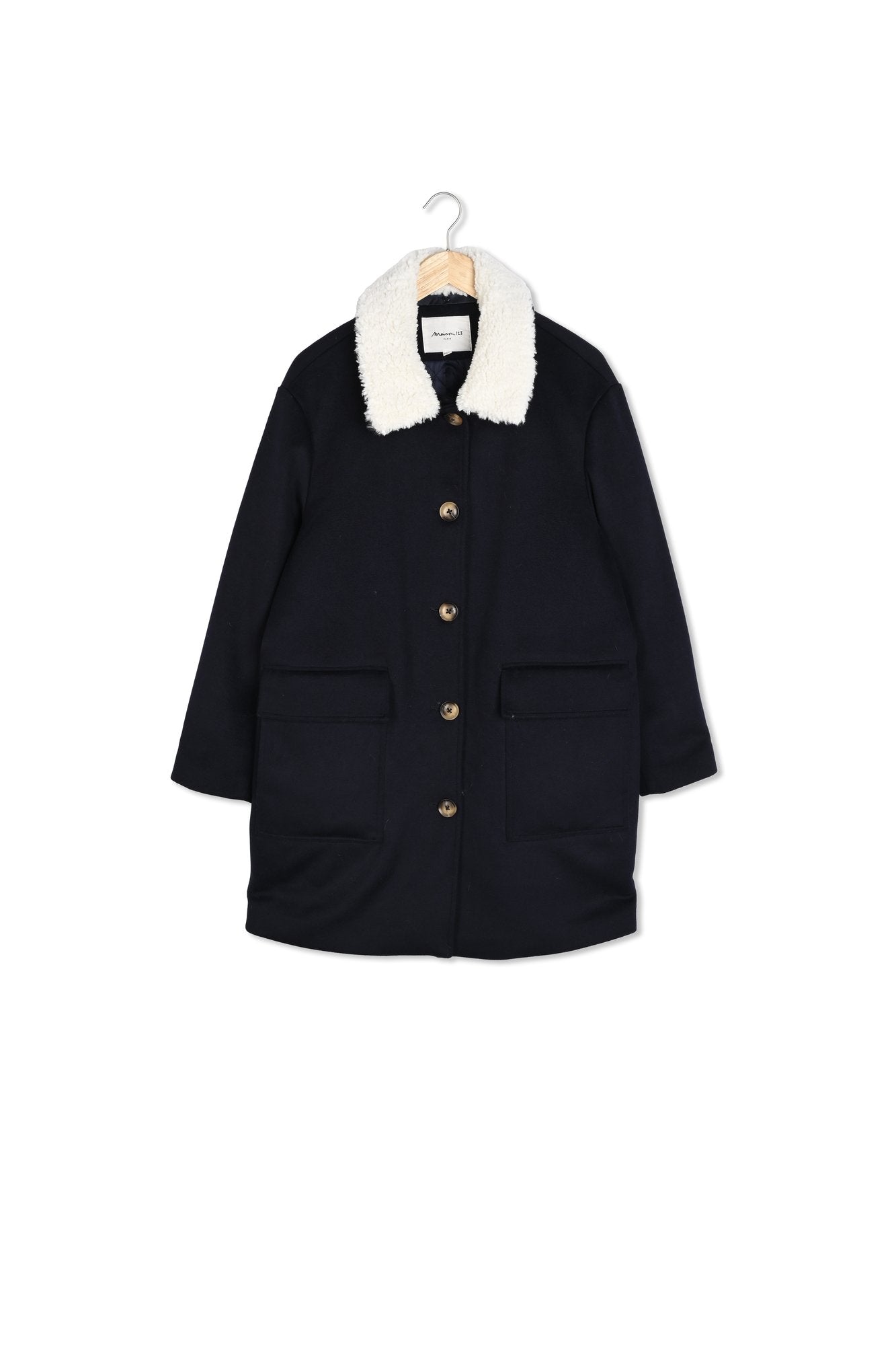 Manteau en laine mi-long marine Layton Faume - seconde main