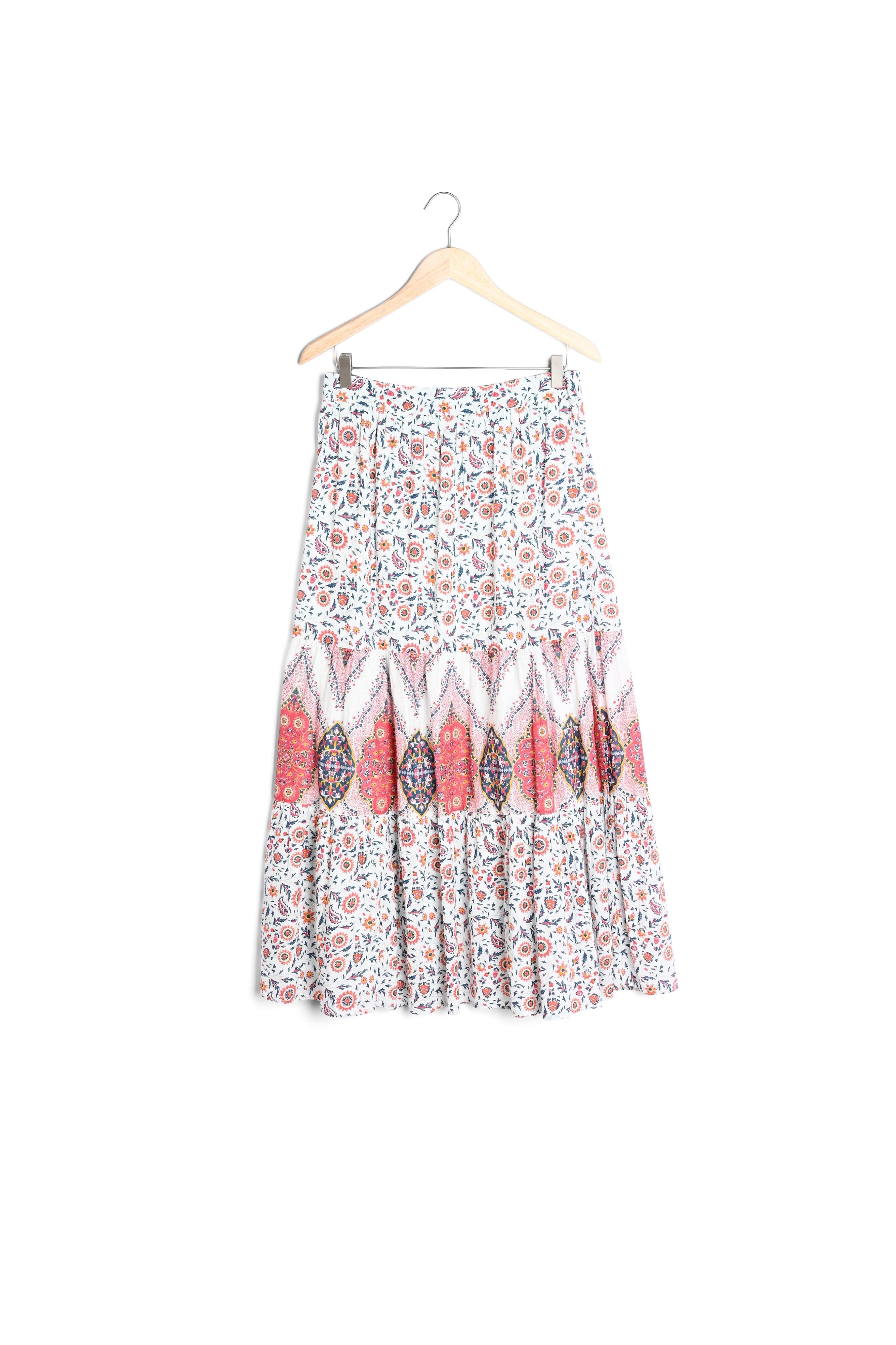 Jupe longue imprimée en coton Kourtney Faume - seconde main