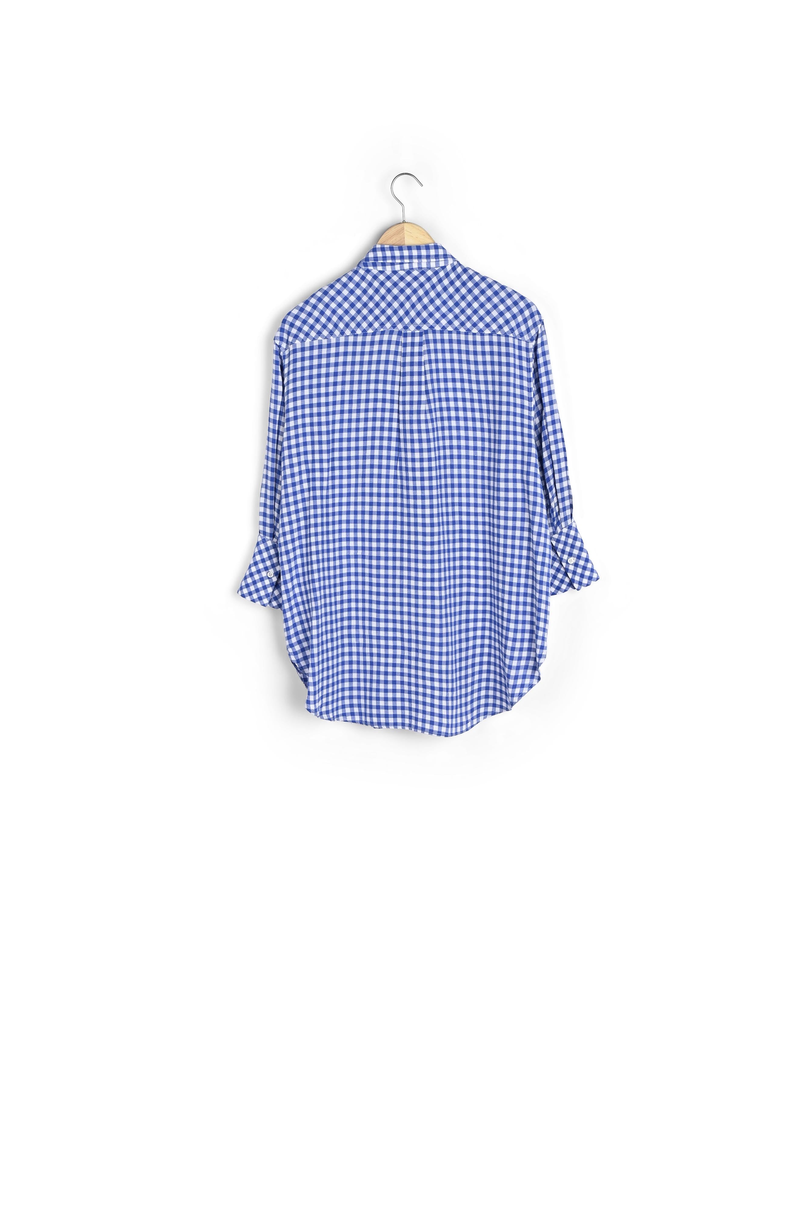 Chemise oversize en vichy bleu Clemence Faume - seconde main