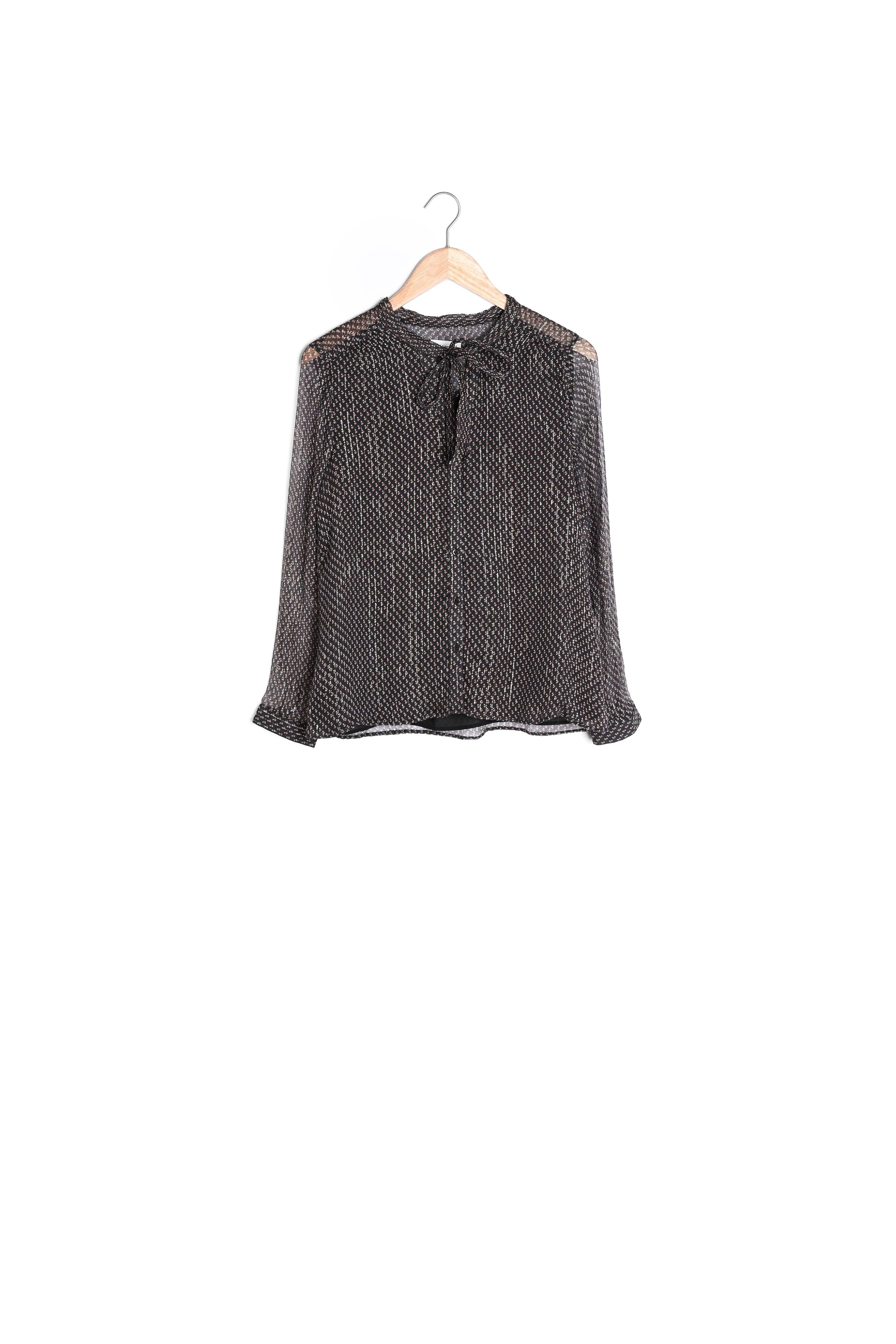 Blouse imprimée lavallière en soie Emie bis Faume - seconde main