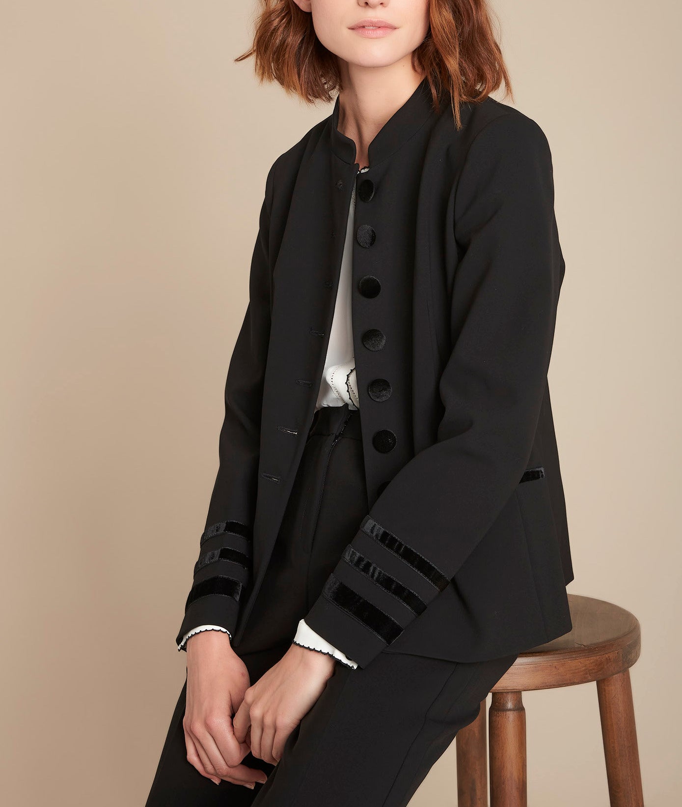 Veste en microfibre détails velours Billy Faume - seconde main