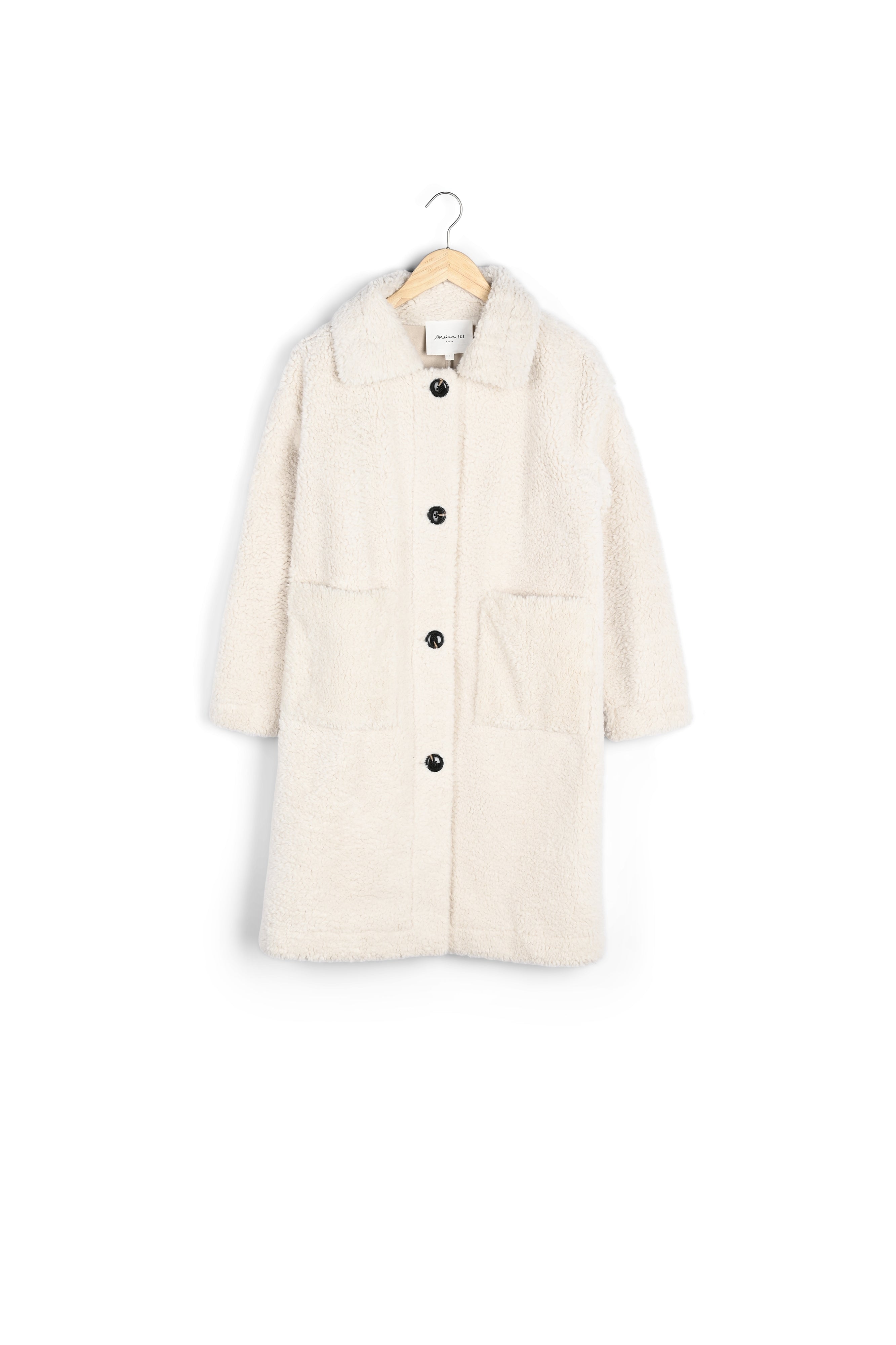 Grand manteau écru effet mouton retourné Laurette Faume - seconde main