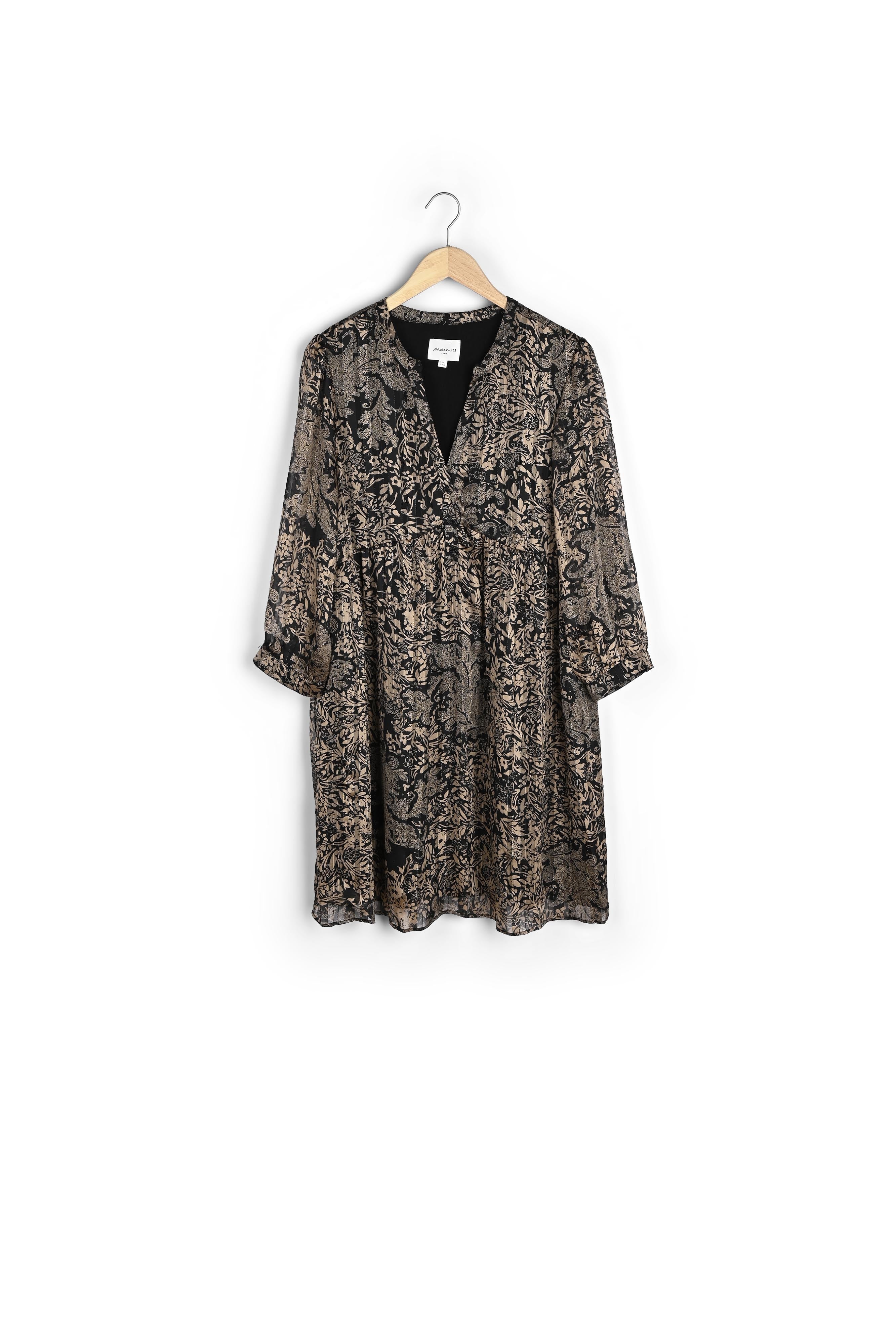 Robe dorée imprimée Calypso Faume - seconde main