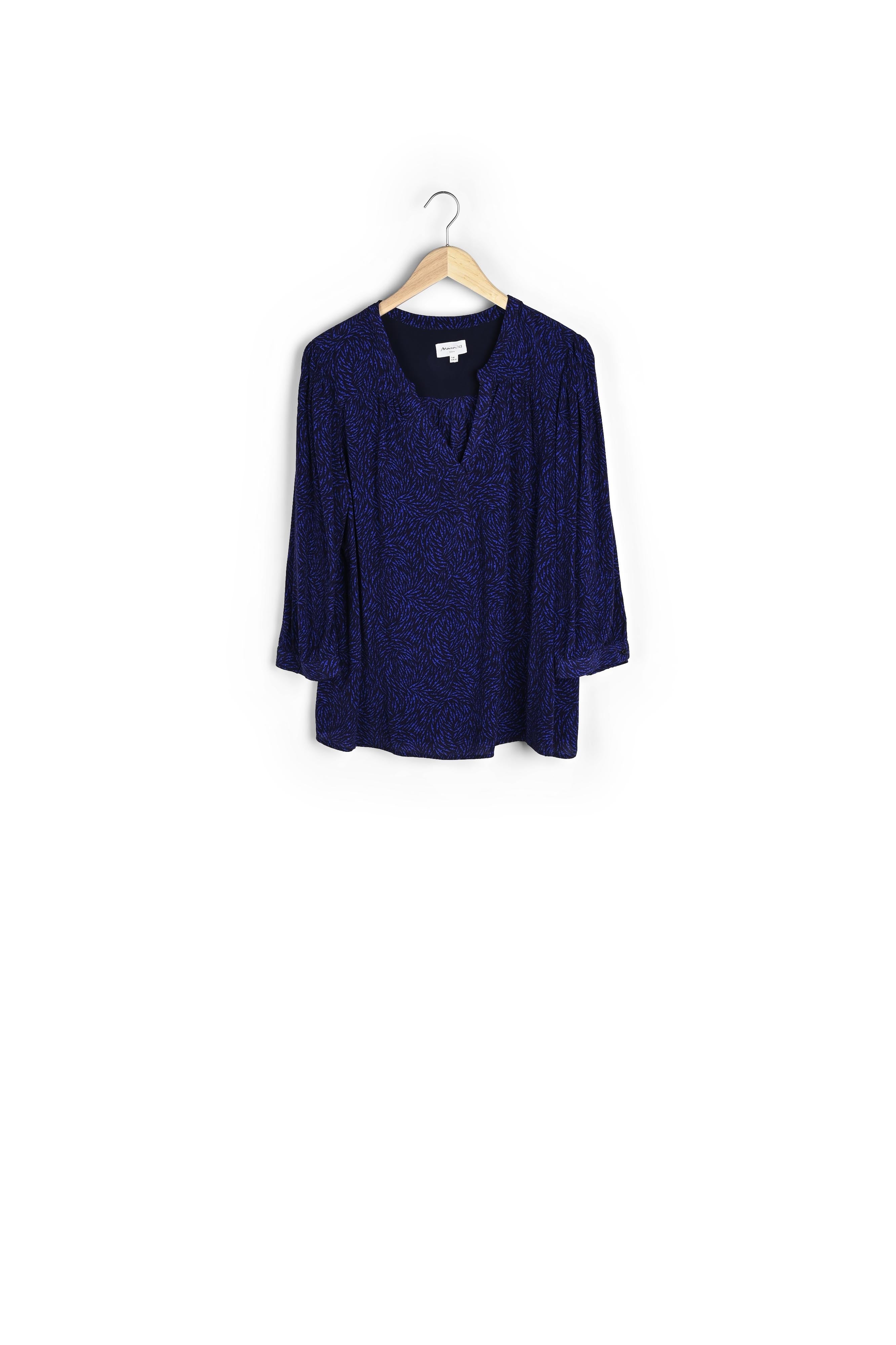Blouse fluide imprimée bleue Elsa Faume - seconde main