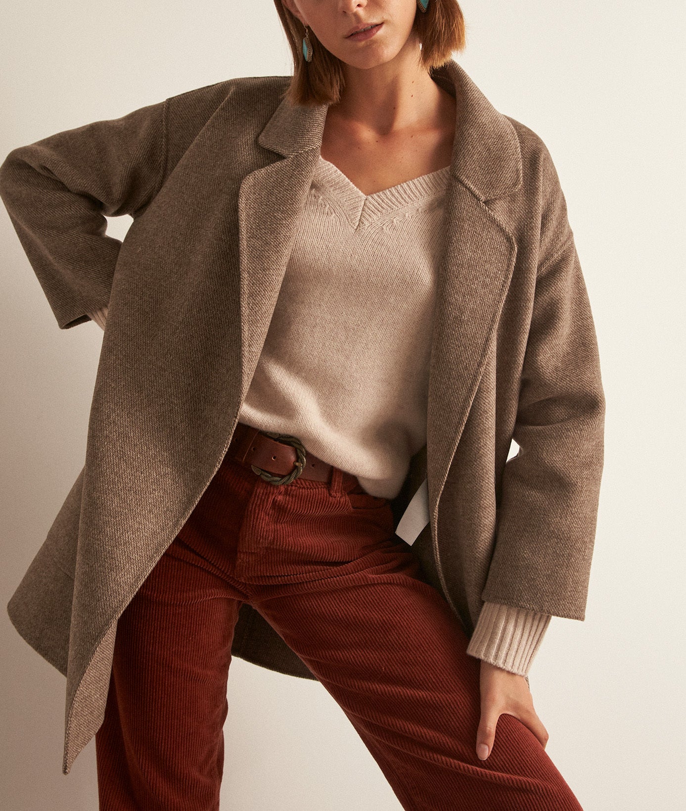 Pull en laine responsable et yack beige Bruce Faume - seconde main