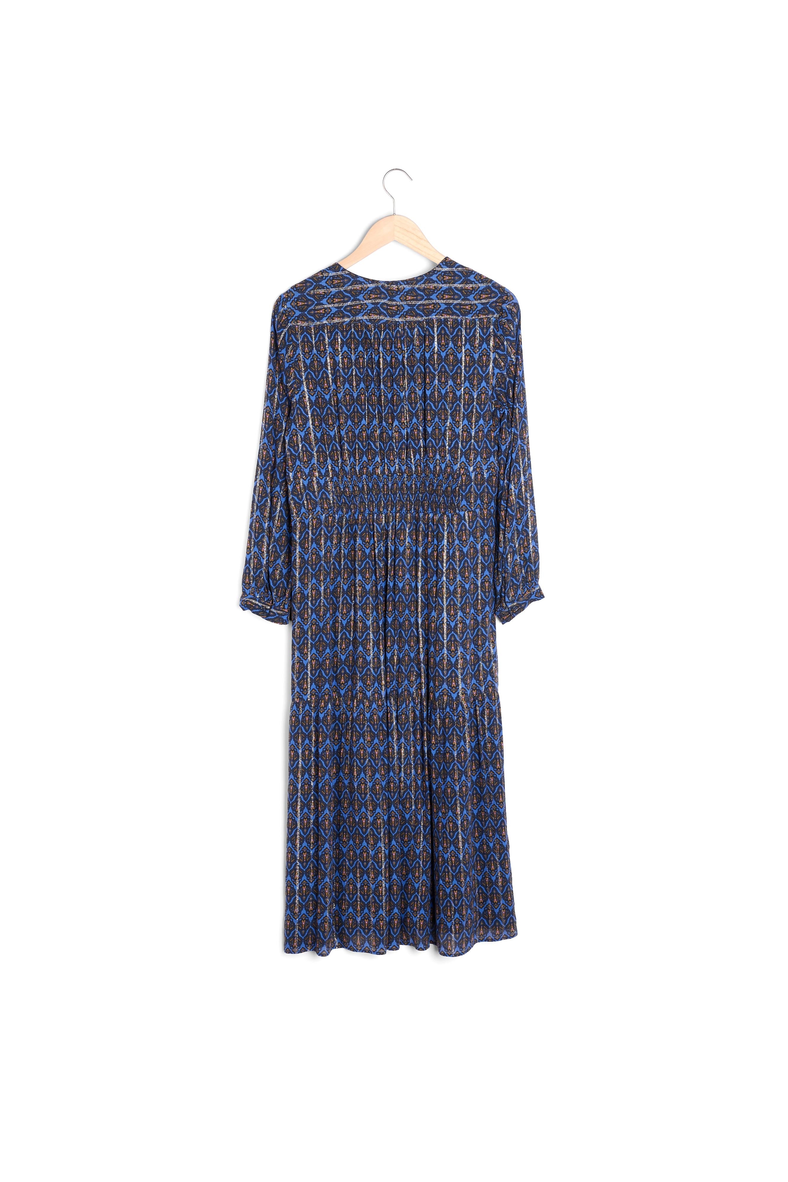 Robe longue imprimée bleu marine Nais Faume - seconde main