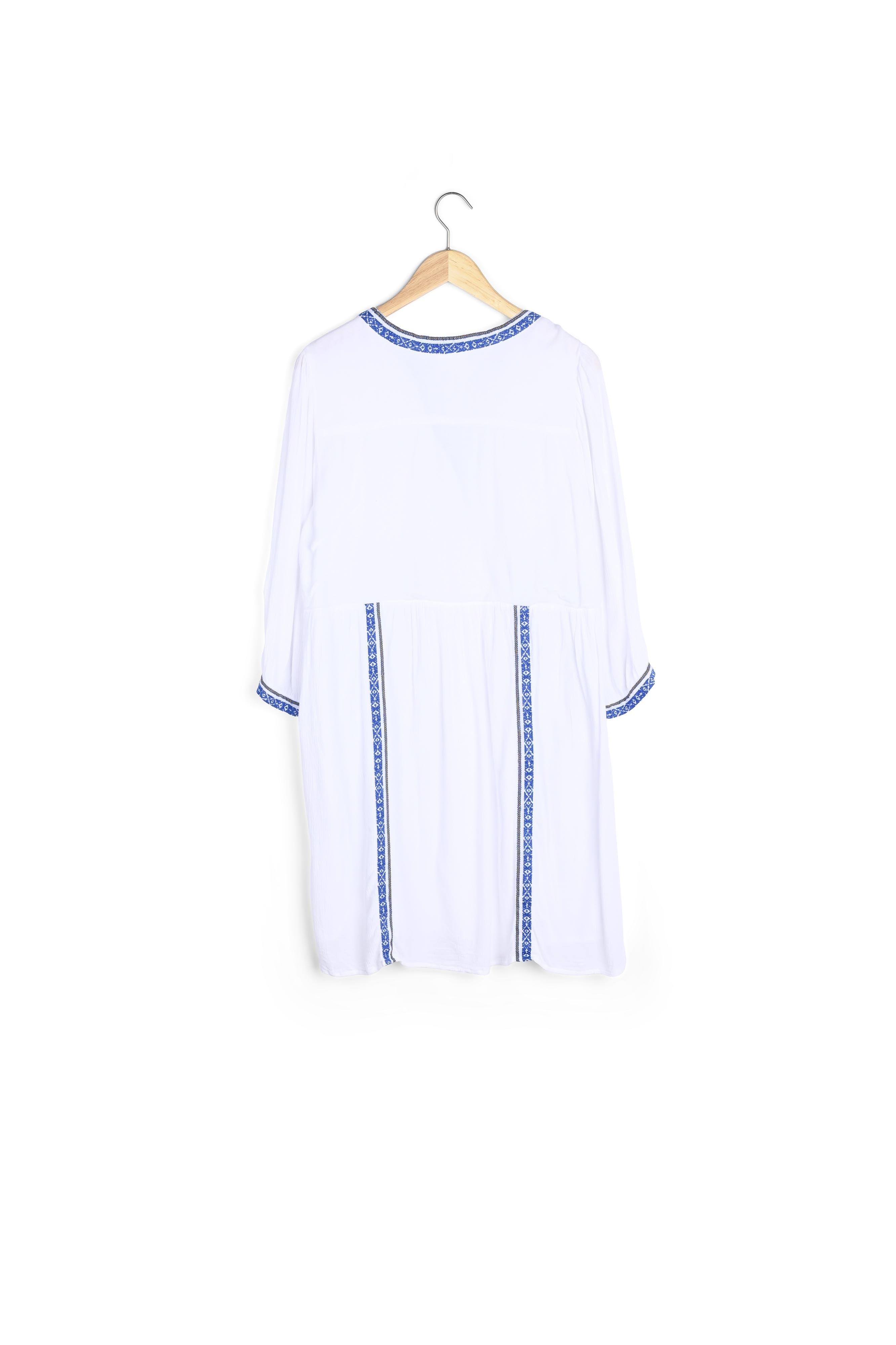 Robe courte fluide et brodée blanche Stella Faume - seconde main