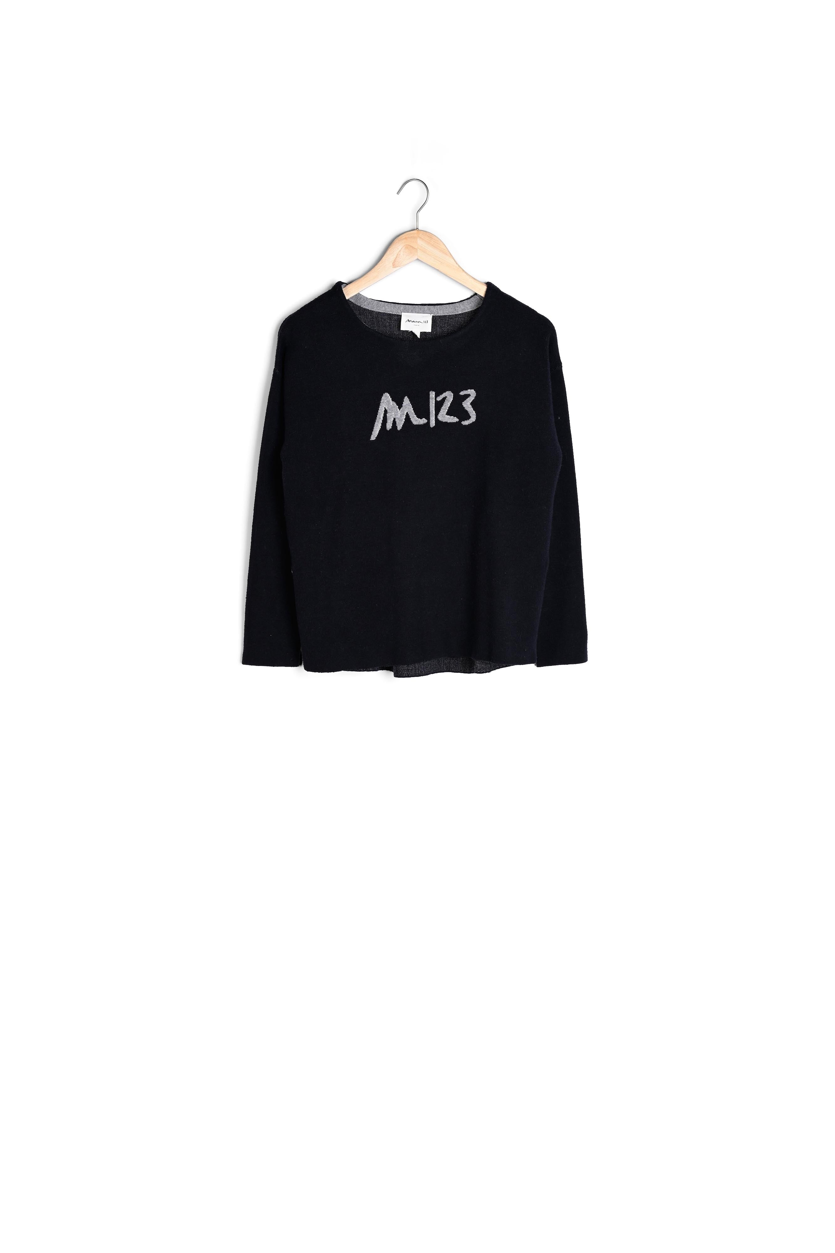 Pull marine avec logo Fidji Faume - seconde main