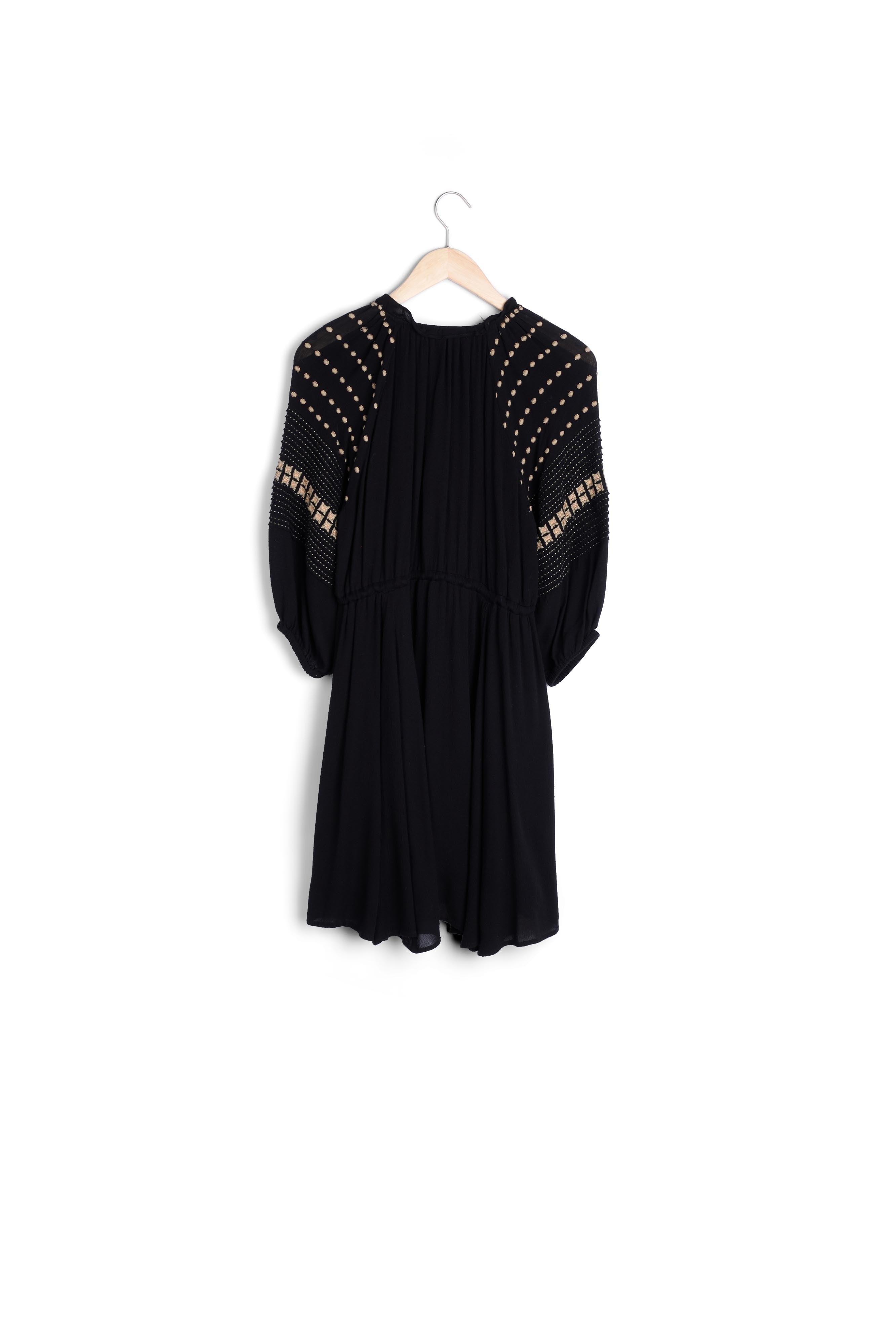 Robe courte noir brodée HORTENSIA Faume - seconde main