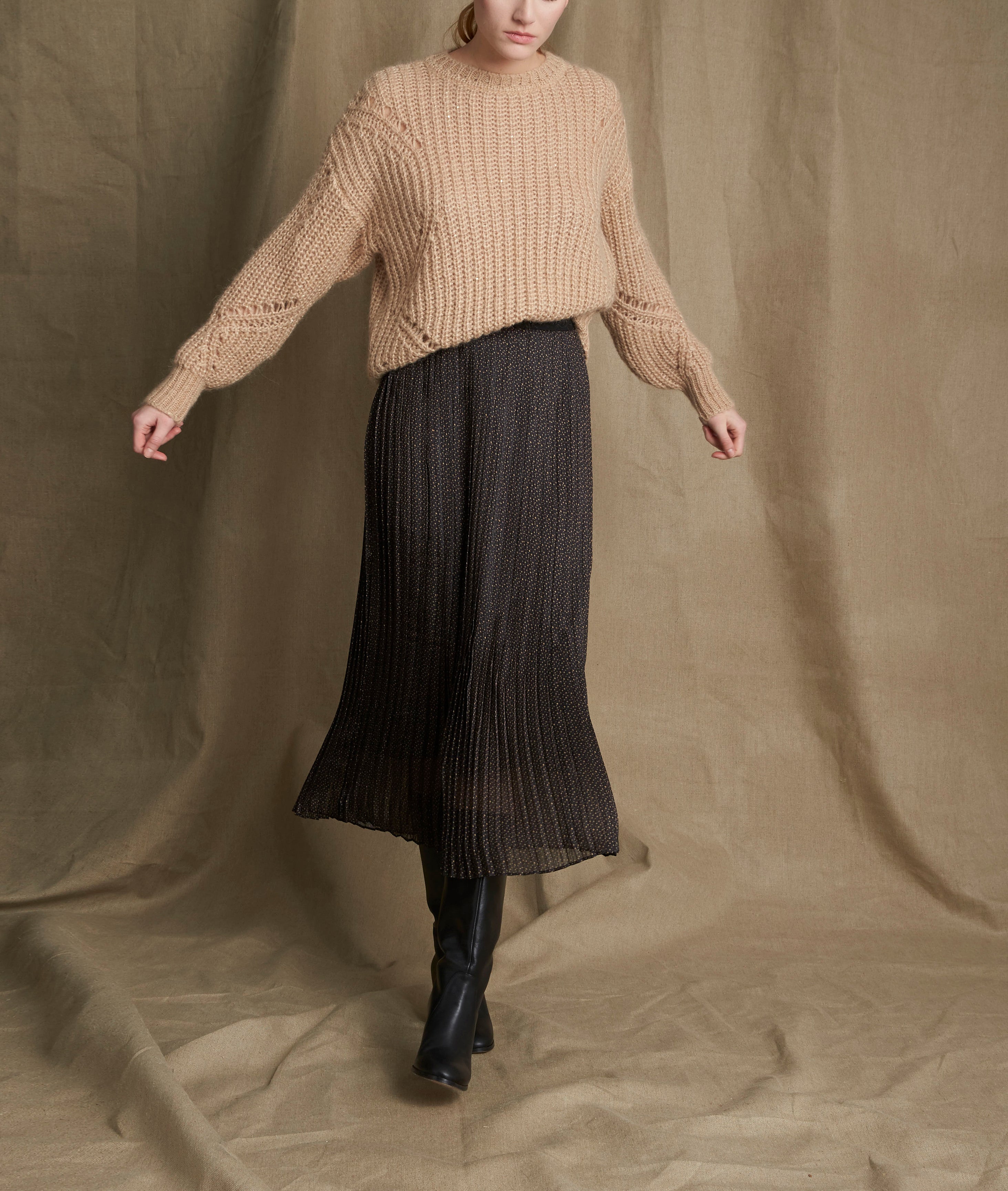 Jupe longue plissée Bulle Faume - seconde main