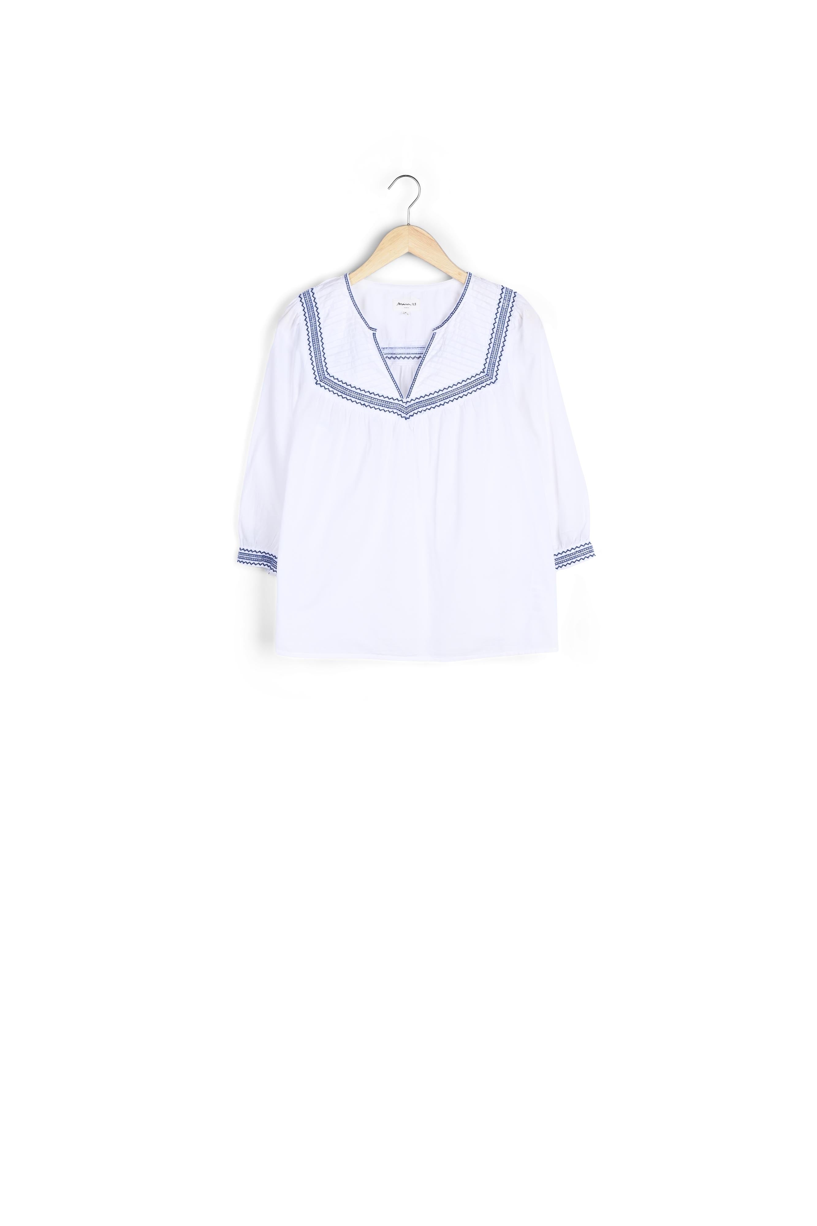 Blouse blanche brodée Talissa Faume - seconde main