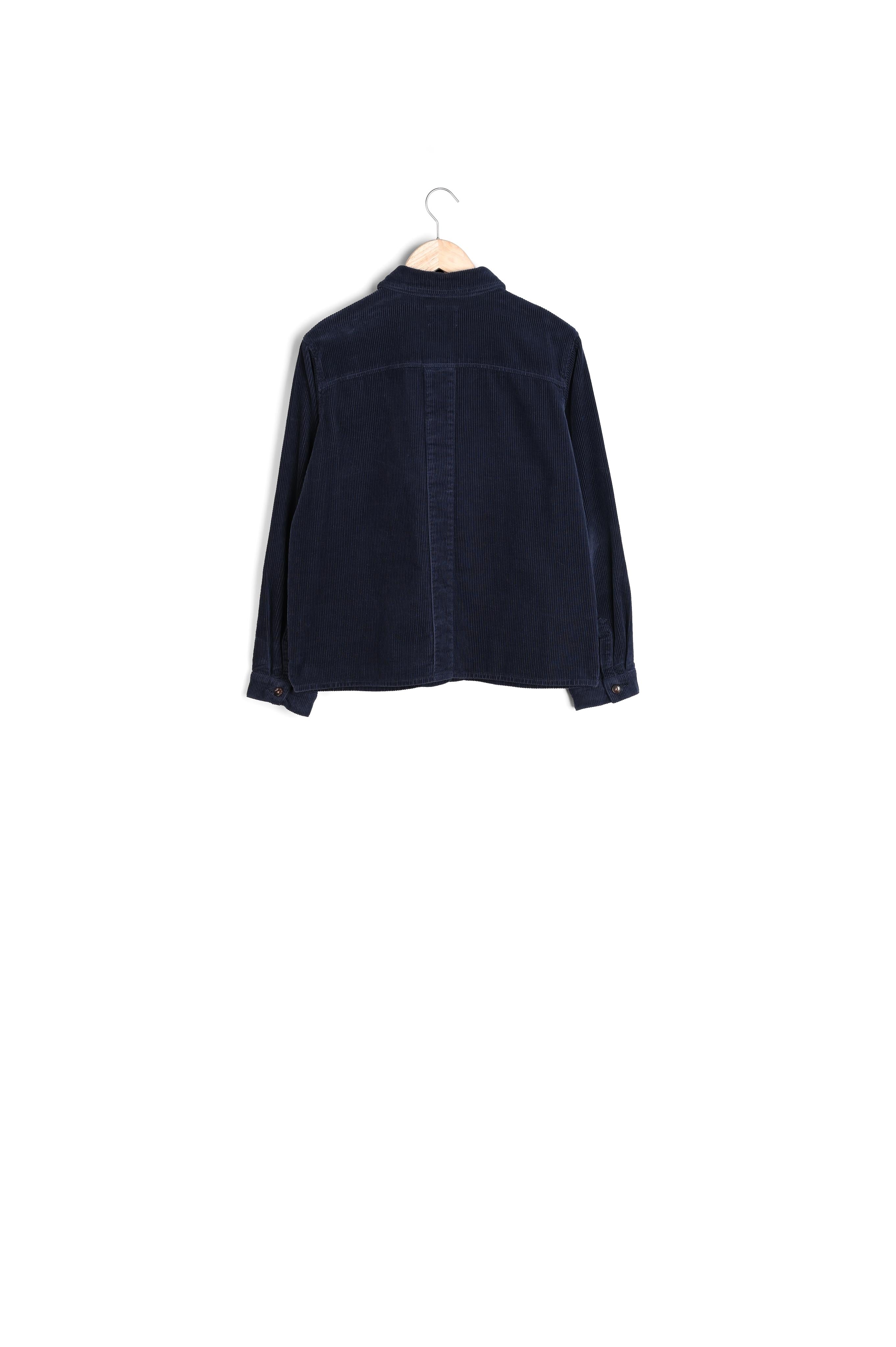 Veste de travail en velours côtelé bleu marine Romea Faume - seconde main