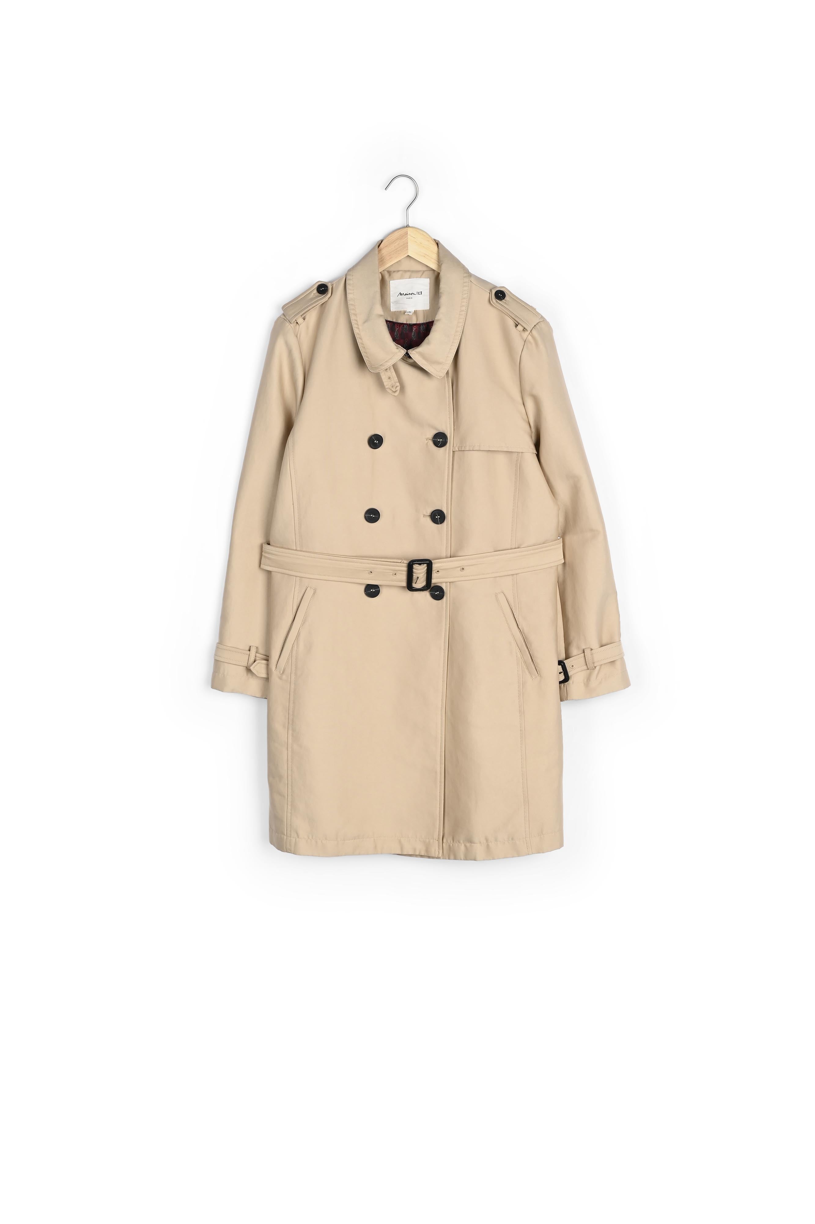 Trench havane double boutonnage Quelynn Faume - seconde main