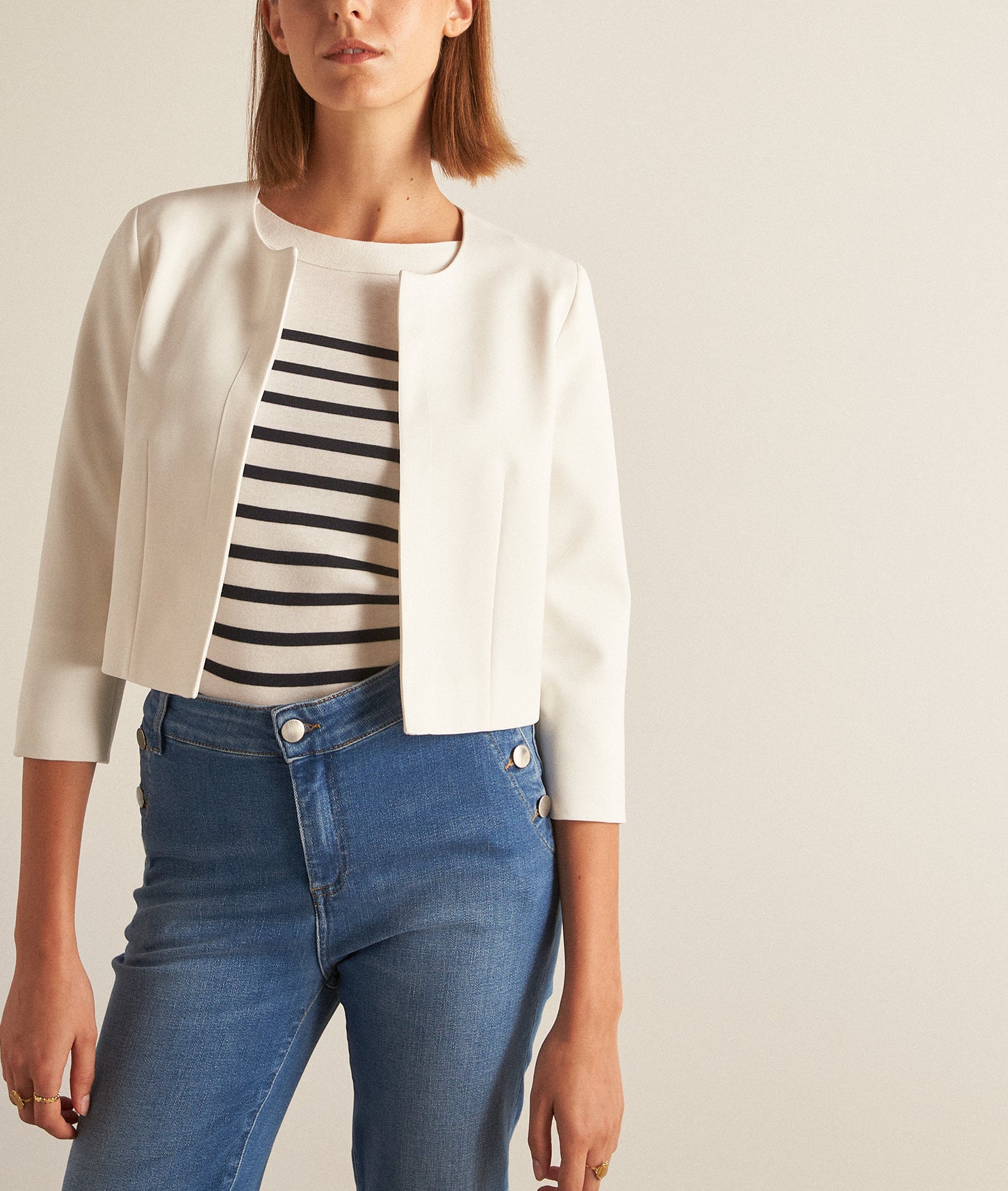 Boléro ajusté écru Lalie Faume - seconde main