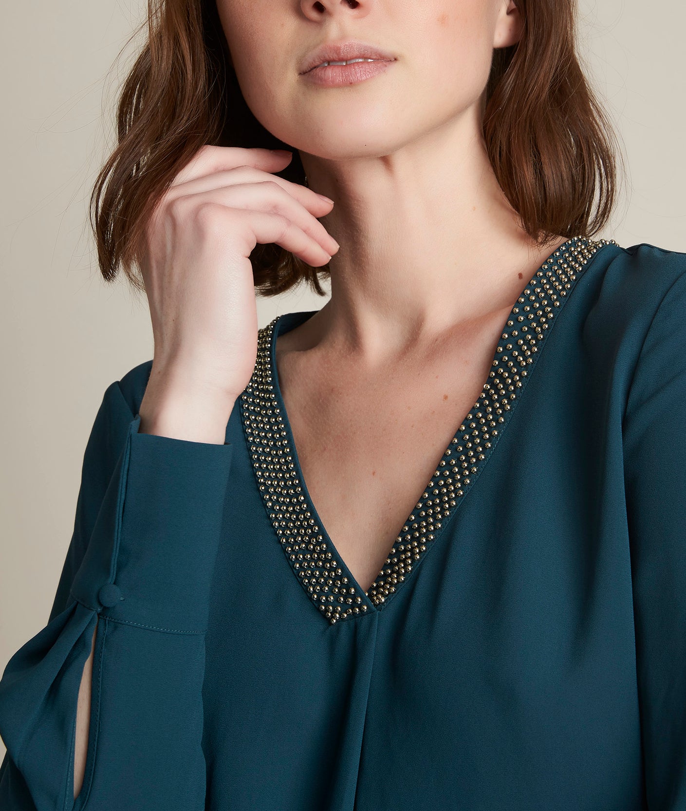 Blouse cyprès en polyester recyclé Edana Faume - seconde main