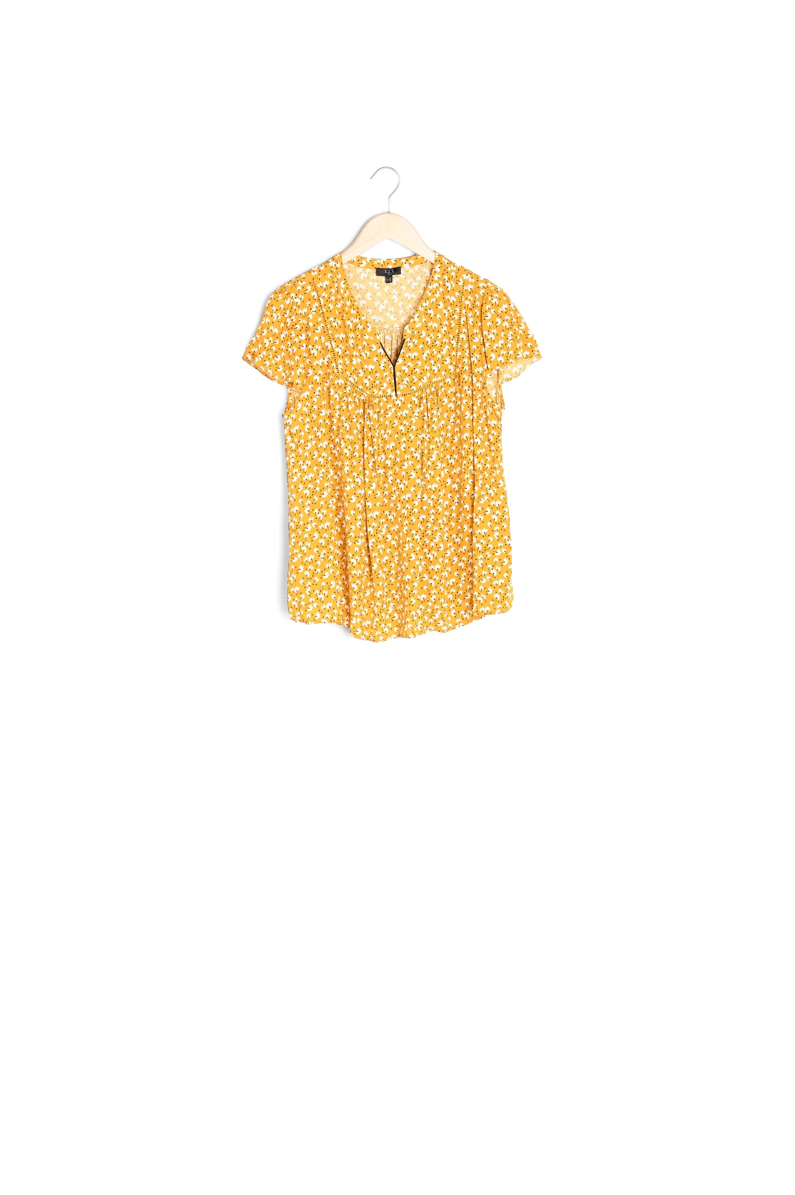 Blouse jaune imprimée Virginika Faume - seconde main