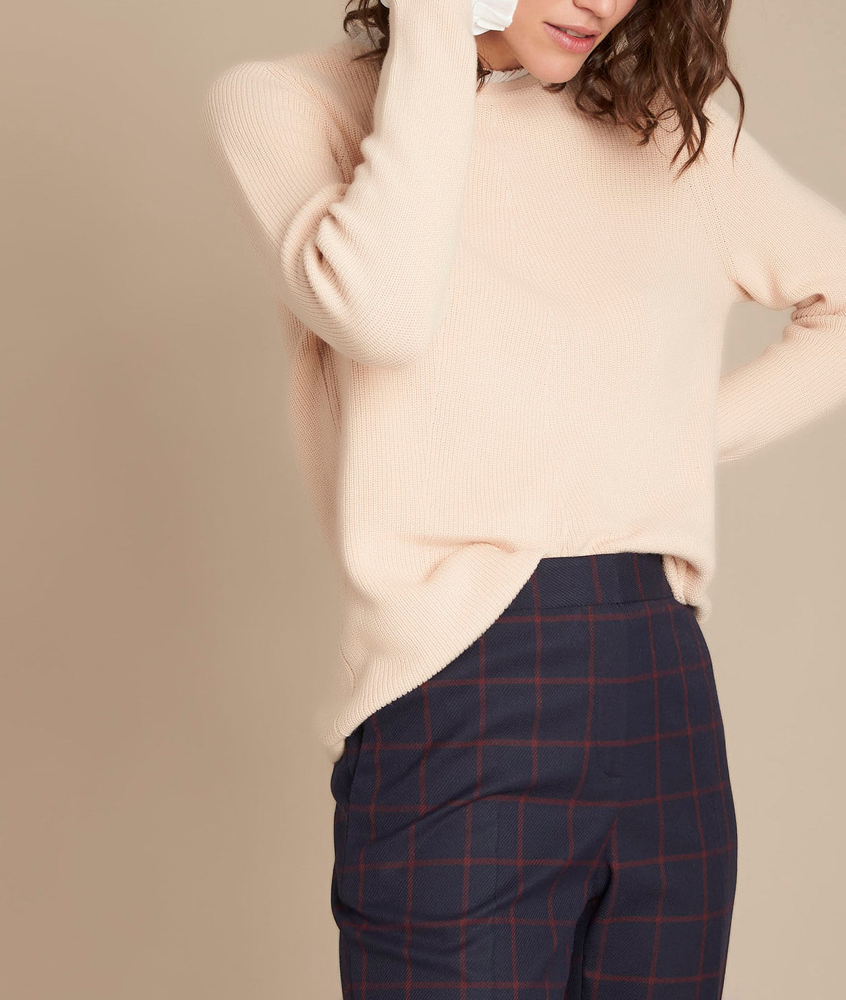 Pull beige détails volants Fully Faume - seconde main