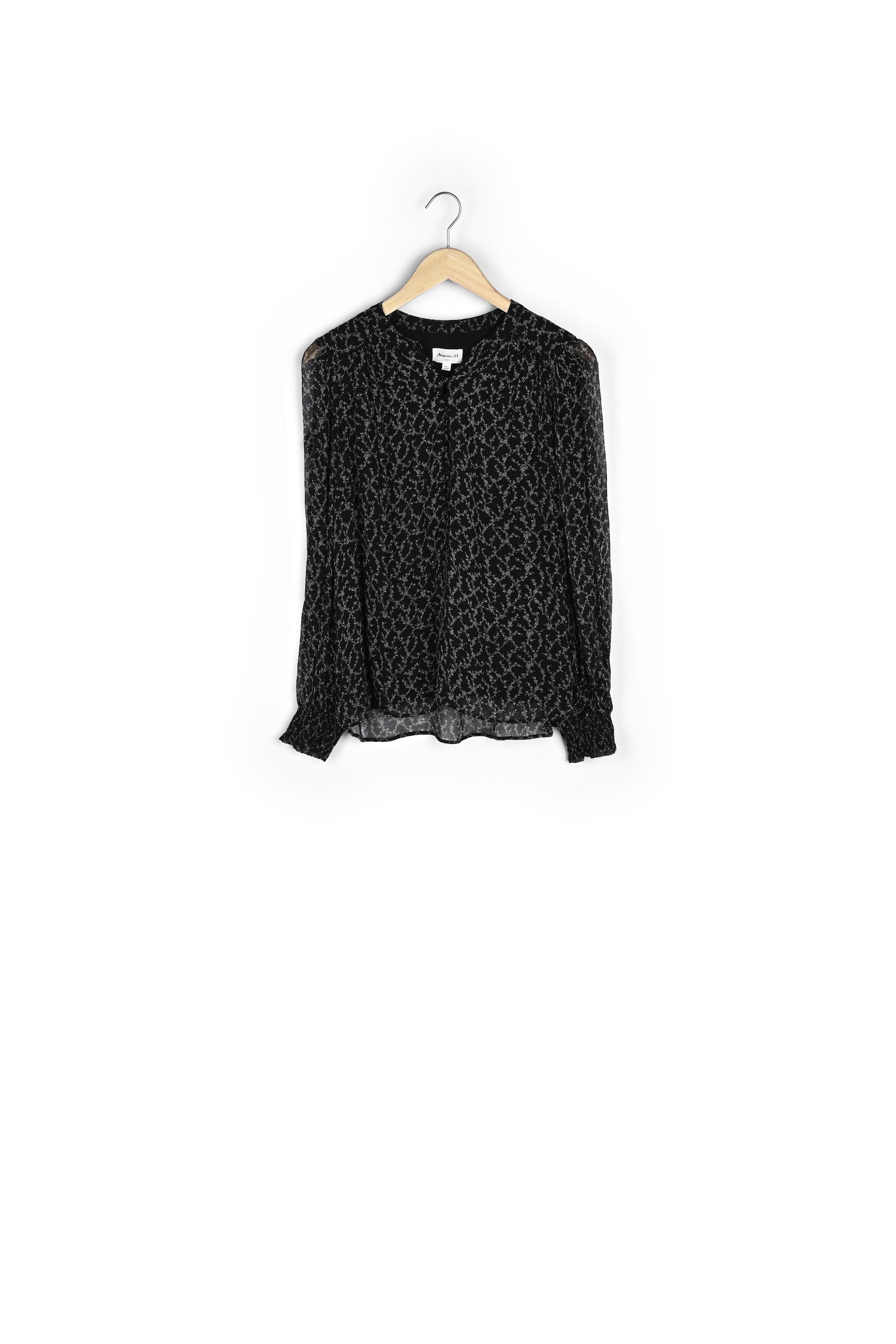 Blouse fluide imprimée noir et blanc Anais Faume - seconde main