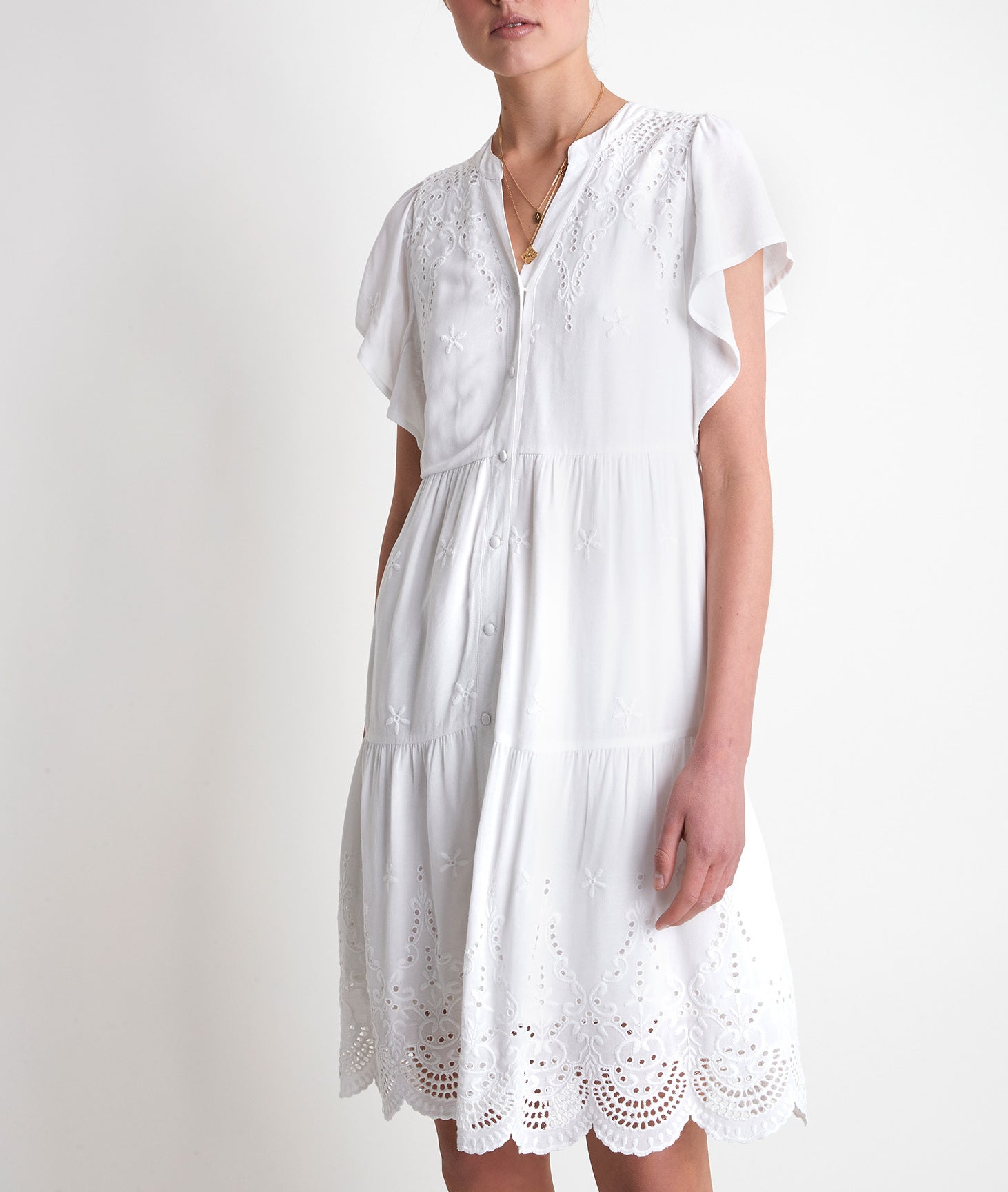 Robe courte brodée écru Loumea Faume - seconde main