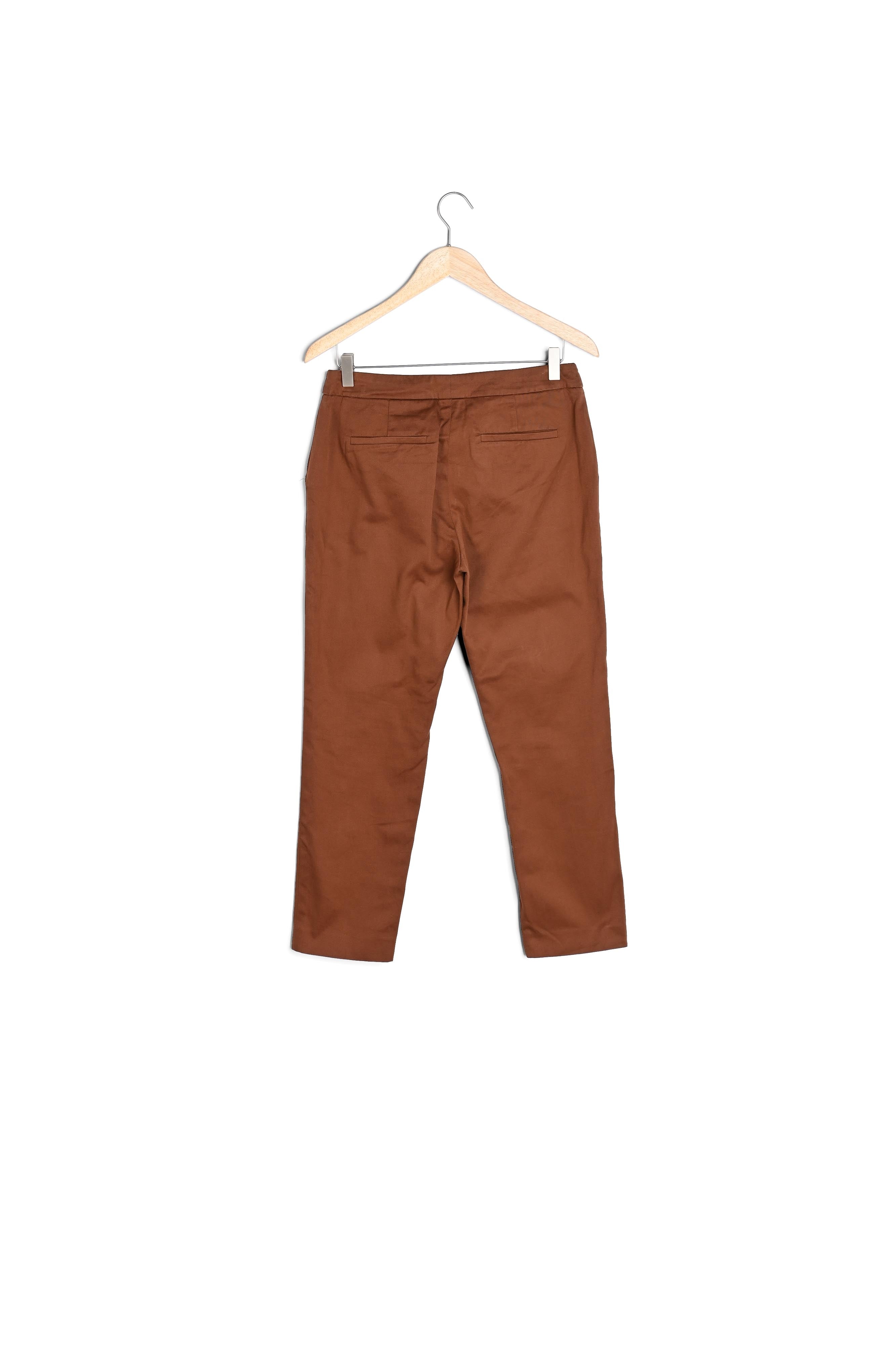 Chino 7/8ème en coton camel Suzanne Faume - seconde main