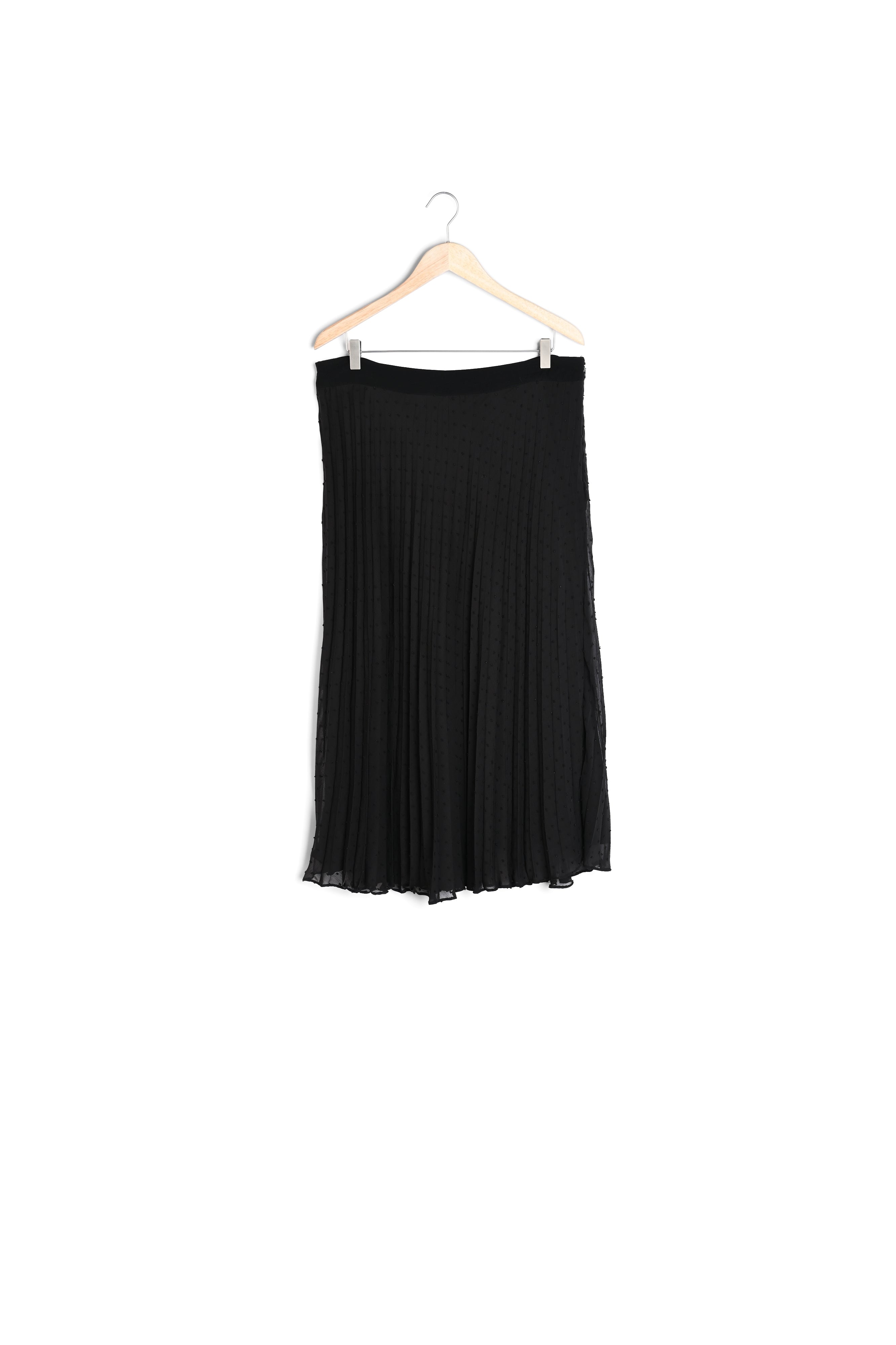 Jupe longue noire plissée en plumetis Greta Faume - seconde main