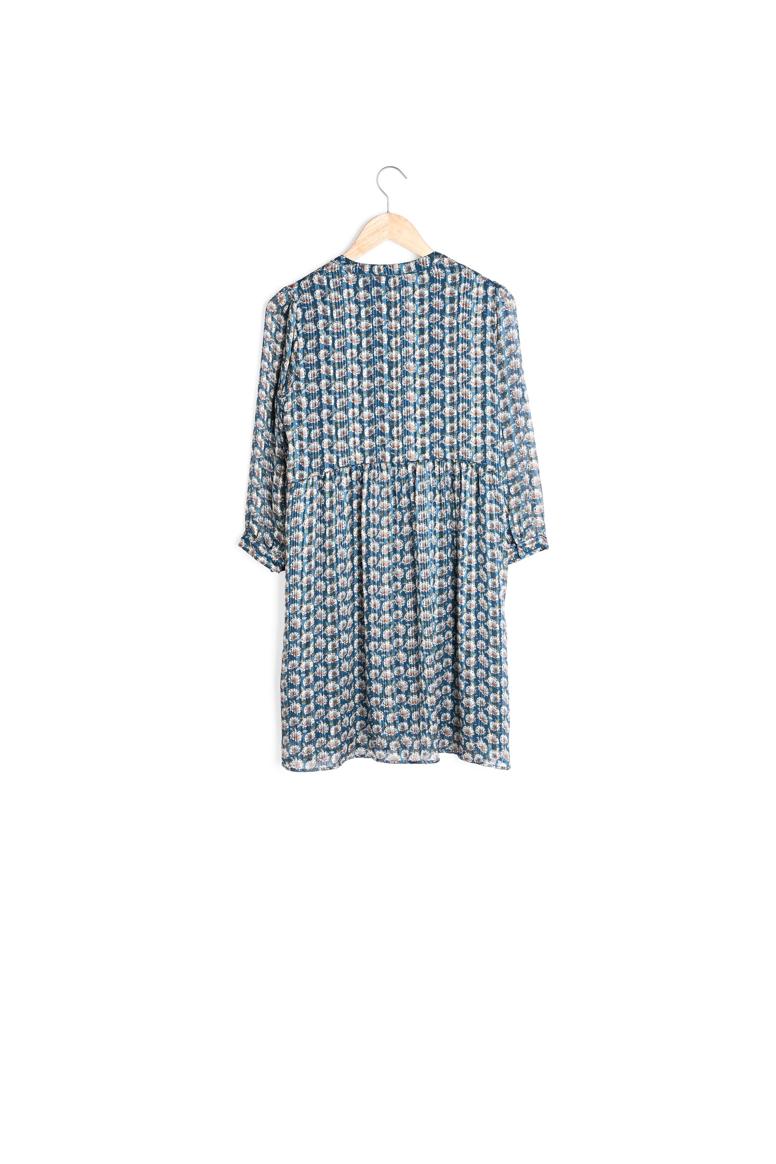 Robe courte imprimée bleue Calypso Faume - seconde main