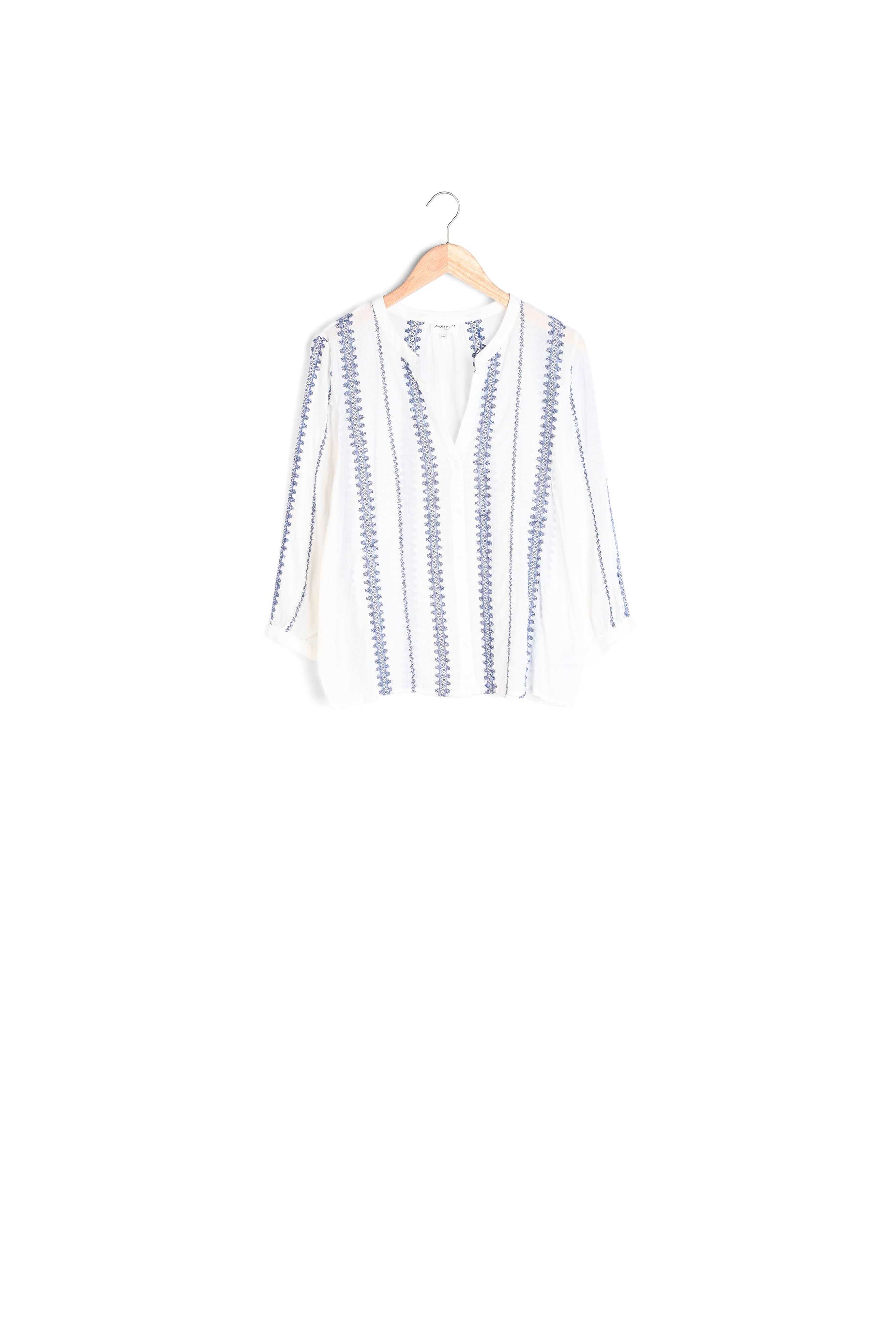 Blouse blanche brodée Tahiti Faume - seconde main