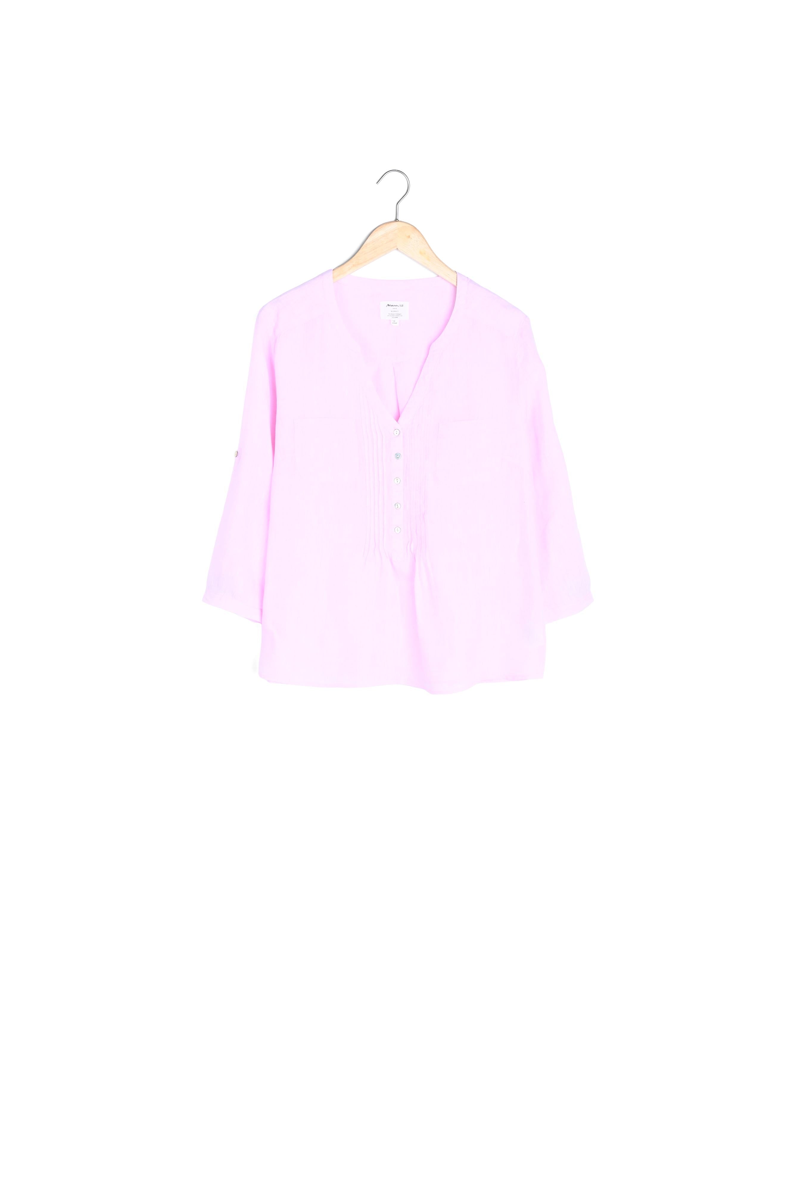 Blouse en lin rose poudré Roma Faume - seconde main