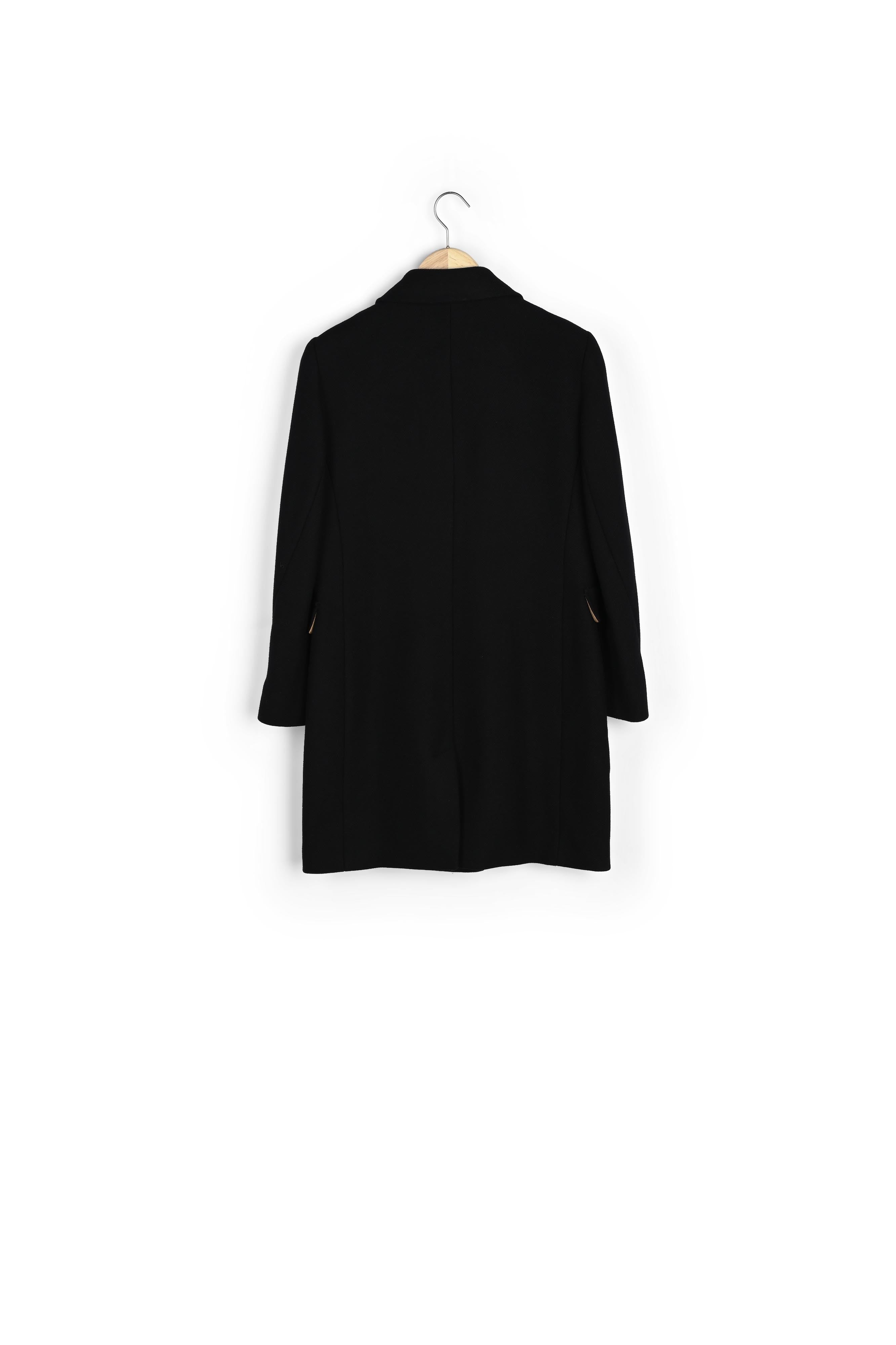 Manteau droit en laine noir Plume Faume - seconde main