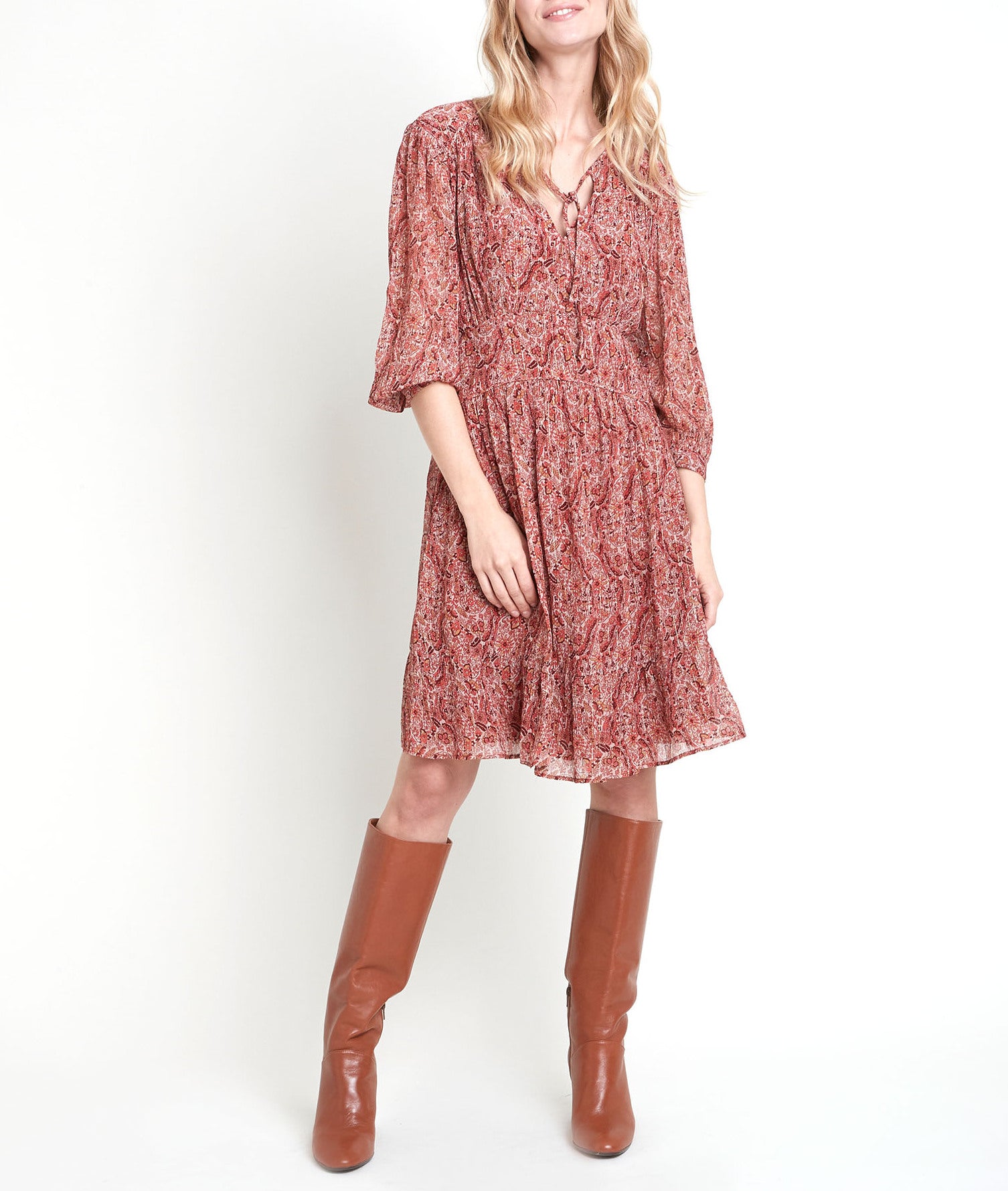 Robe rouge imprimée Ludmilla Faume - seconde main