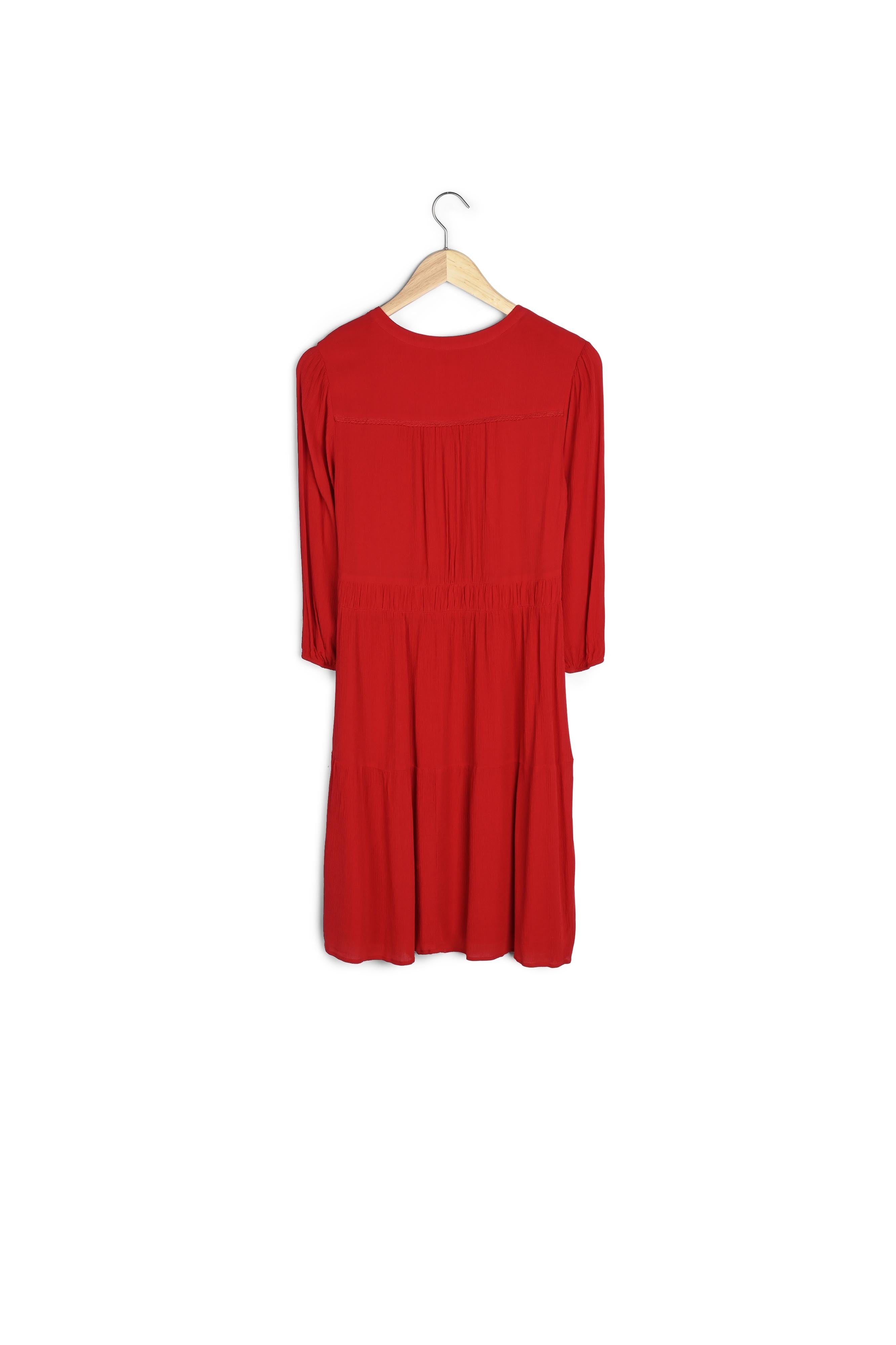 Robe en crêpe rouge Minette Faume - seconde main