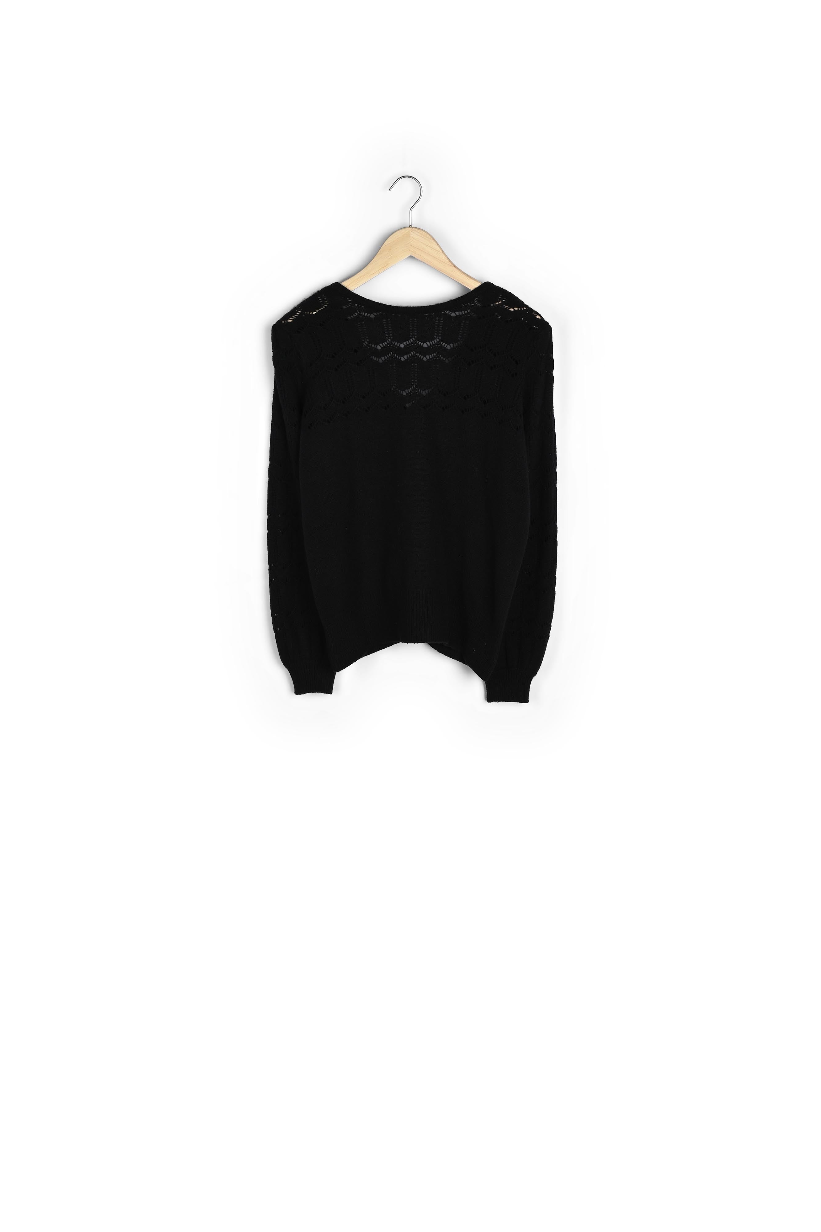 Gilet en cachemire recyclé noir Respect Faume - seconde main