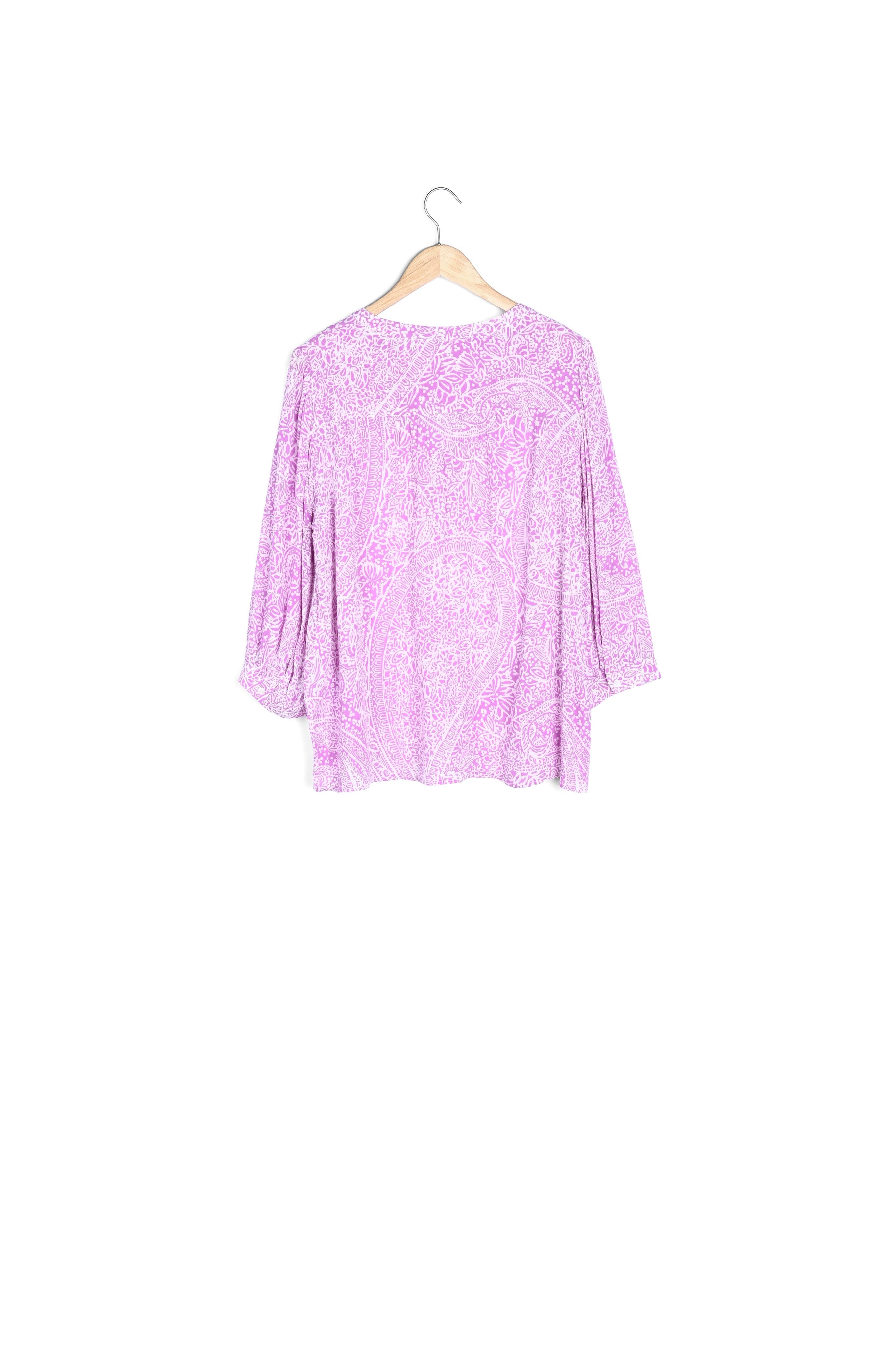 Blouse imprimée rose et blanche Elsa Faume - seconde main