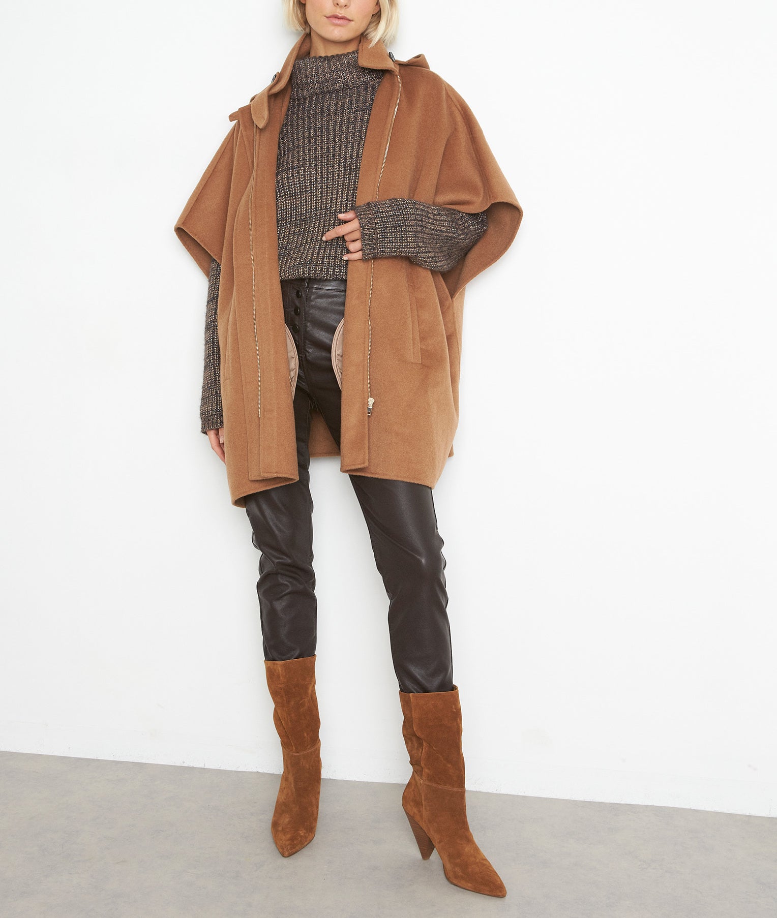 Pantalon effet cuir marron Duncan Faume - seconde main