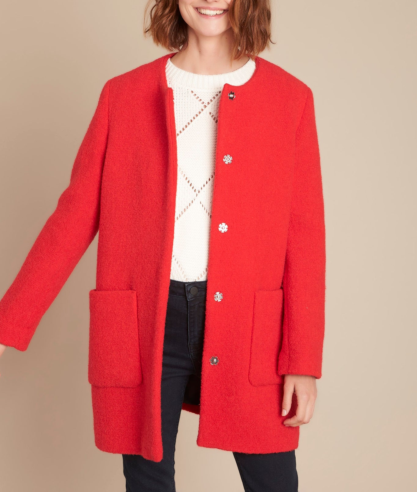 Manteau en laine rouge Emma Faume - seconde main