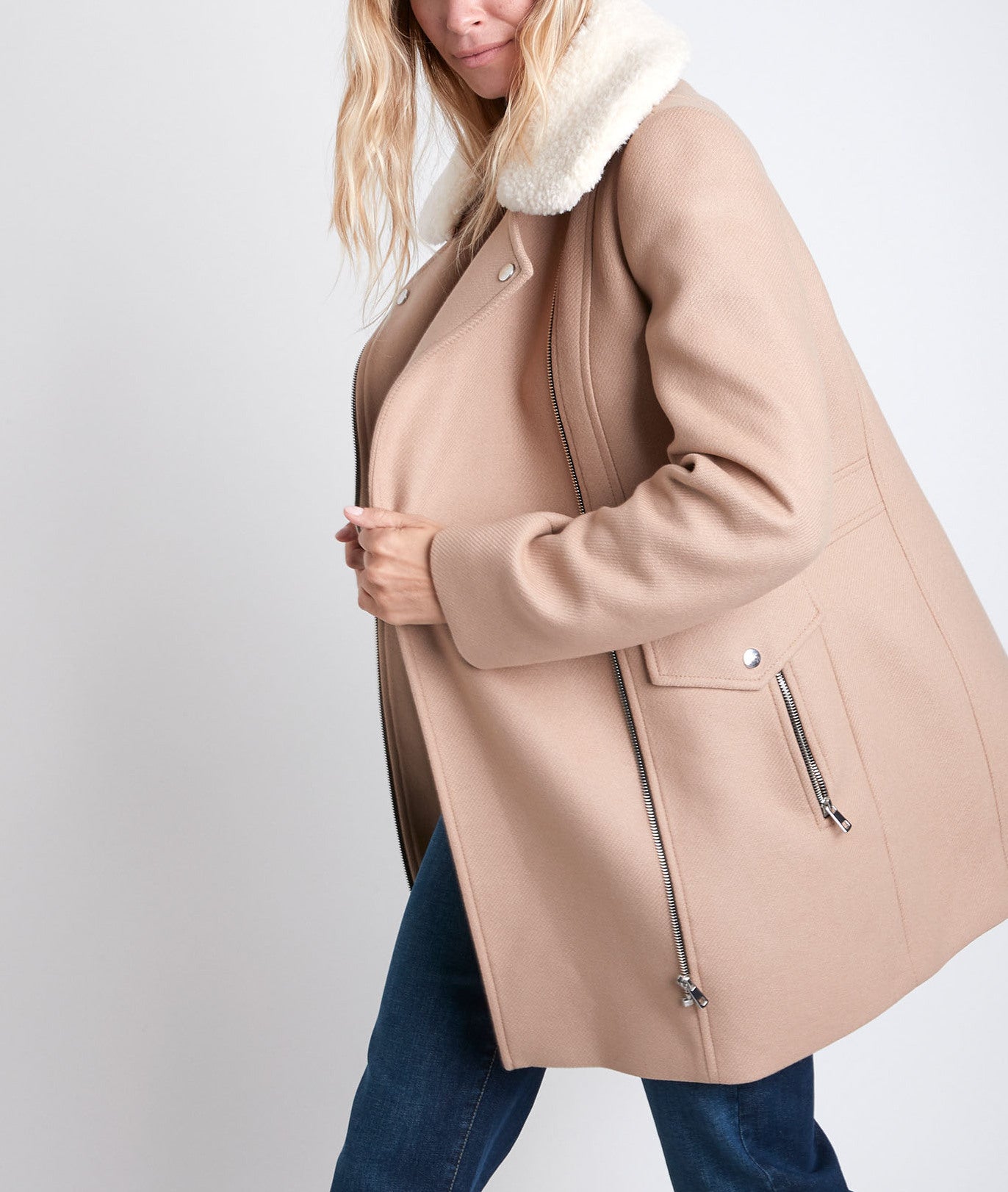 Manteau en laine à capuche Oryane Faume - seconde main